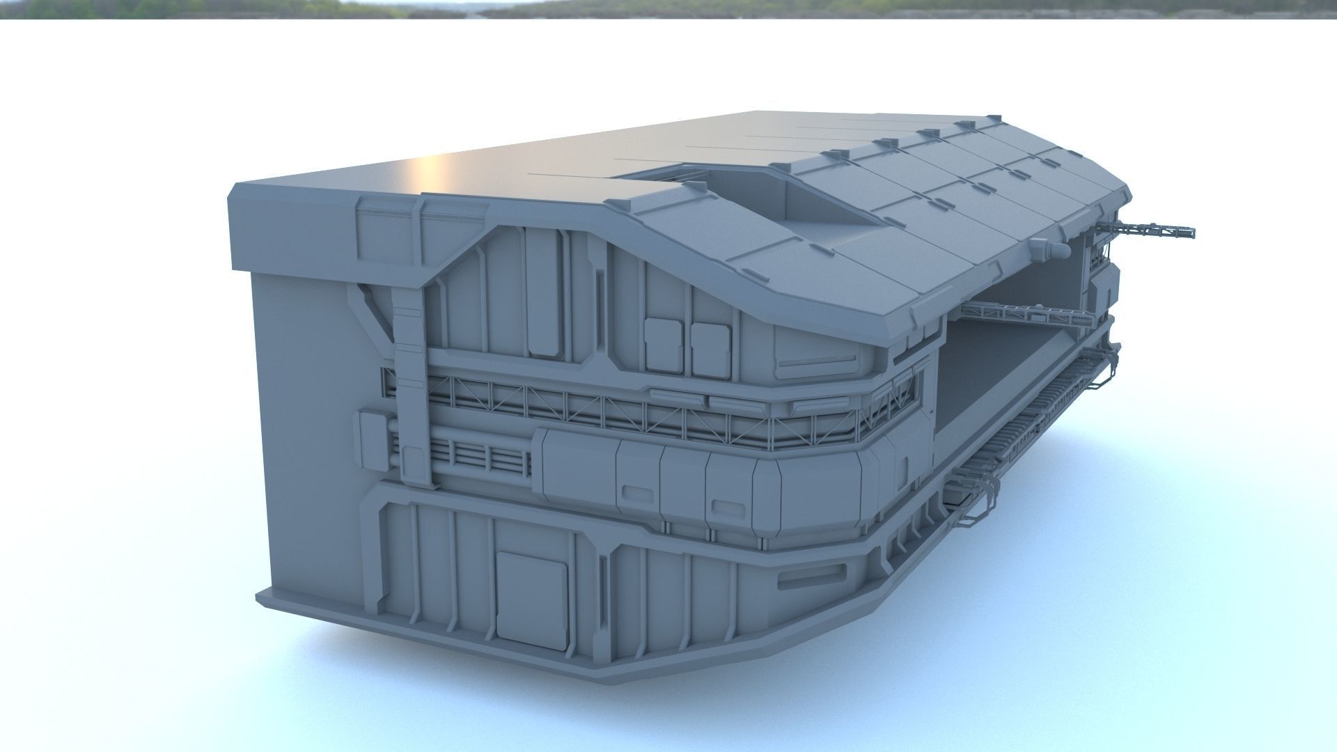 Sci Fi structures kitbash 3D model_3