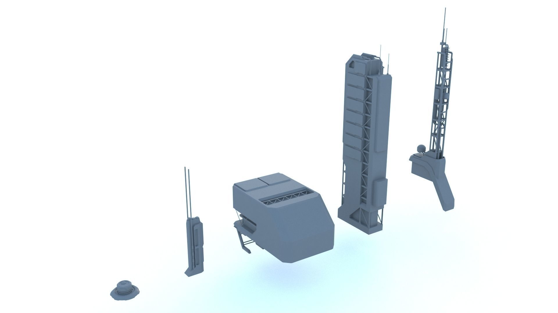 Sci Fi structures kitbash 3D model_26