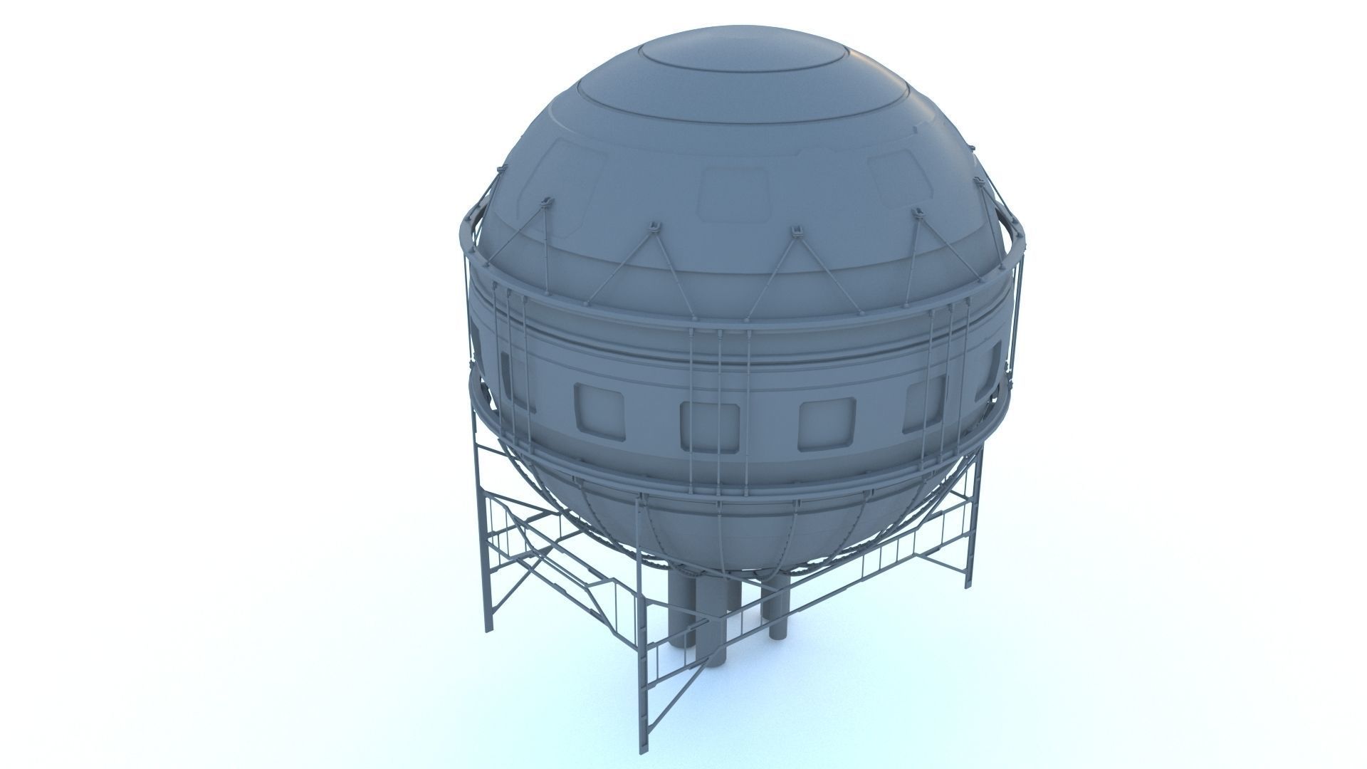 Sci Fi structures kitbash 3D model_16