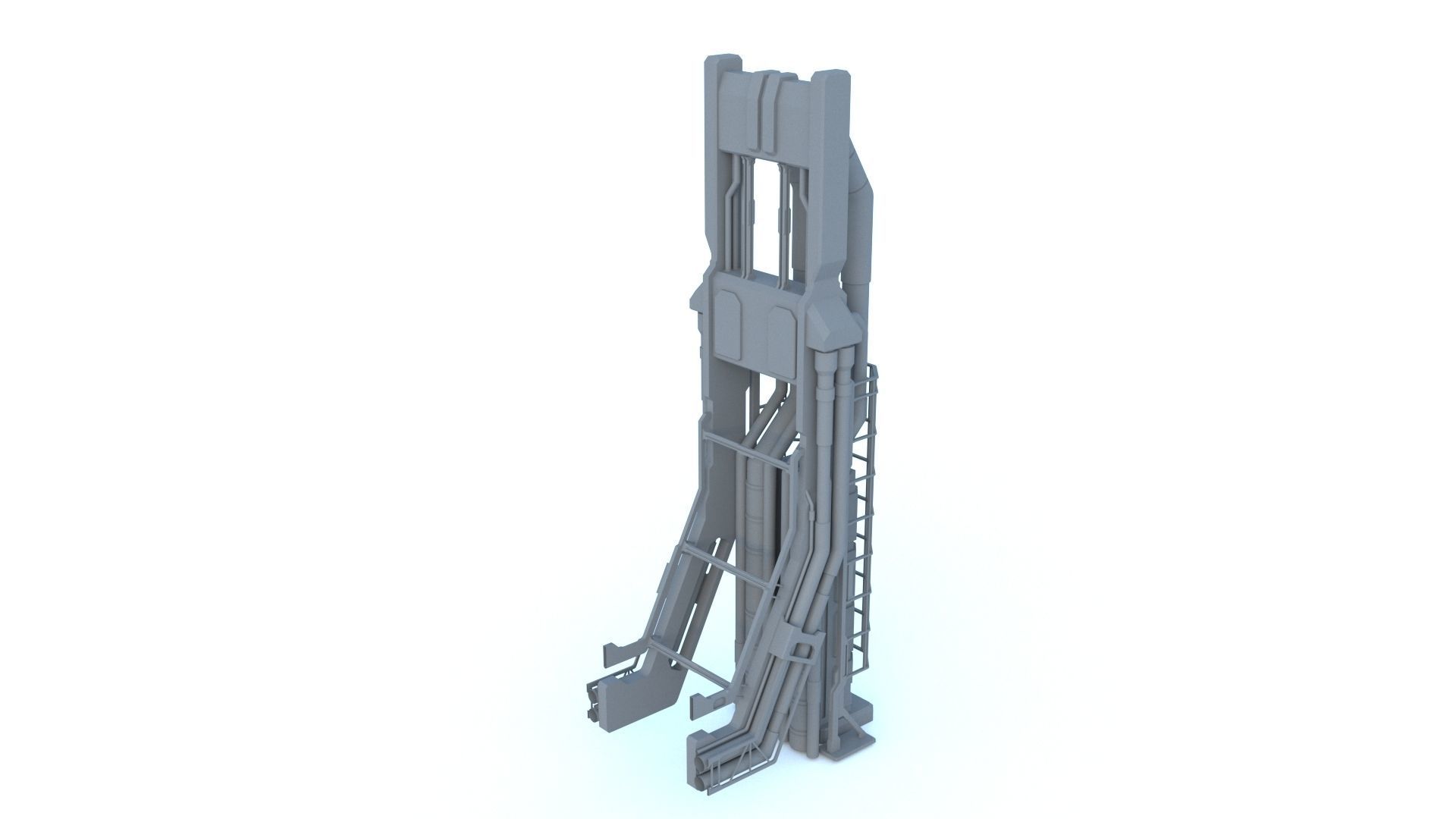 Sci Fi structures kitbash 3D model_14
