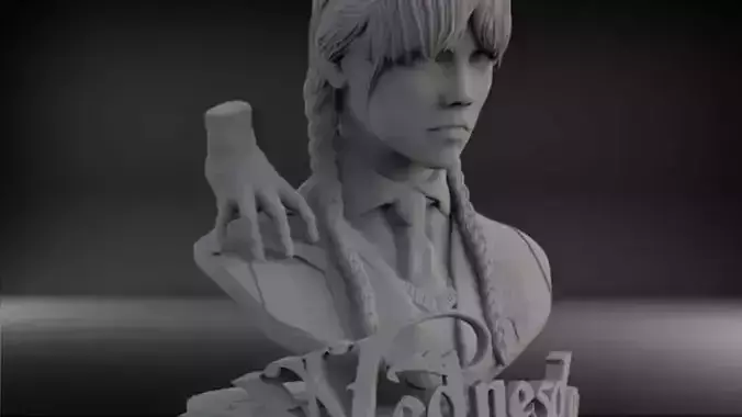 Wednesday addam Jenna Ortega Netflix 3D print model