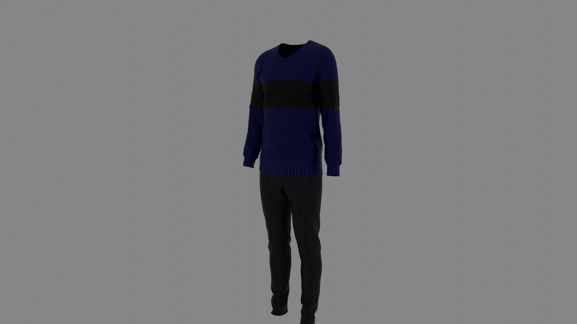 Man Clothes Low-poly 3D model_1