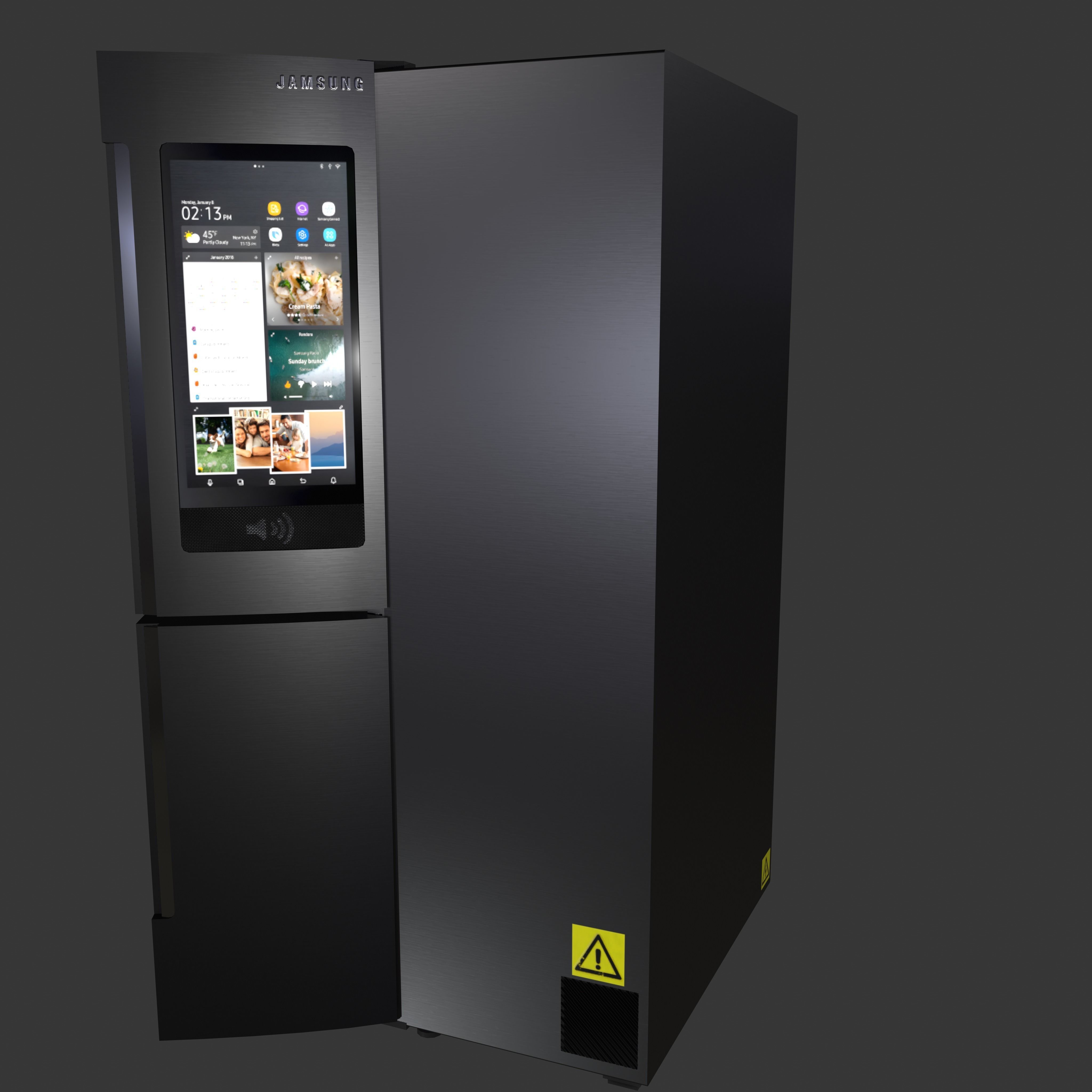 Modern Fridge - Refrigerator Low-poly 3D model_10