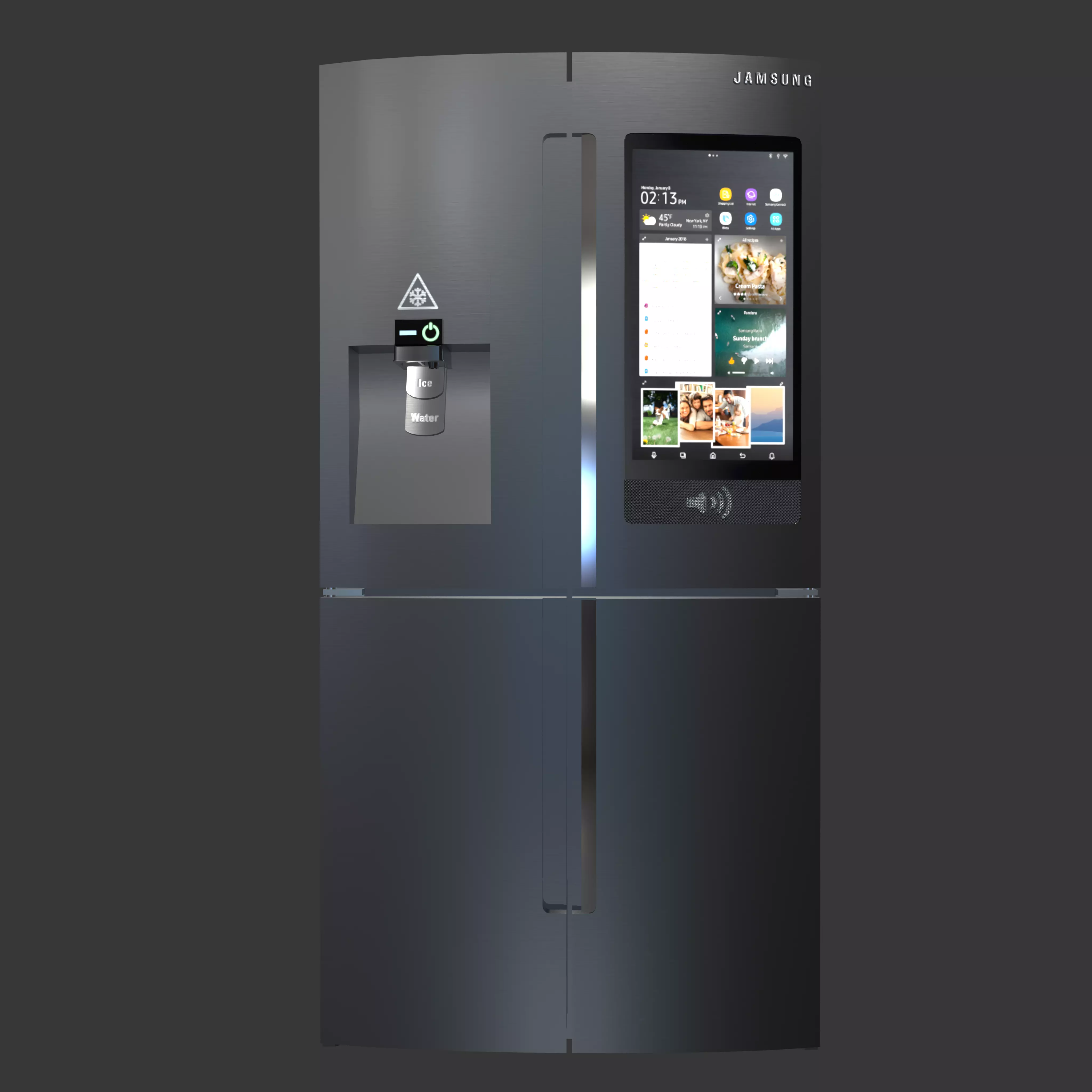 Modern Fridge - Refrigerator Low-poly 3D model_0