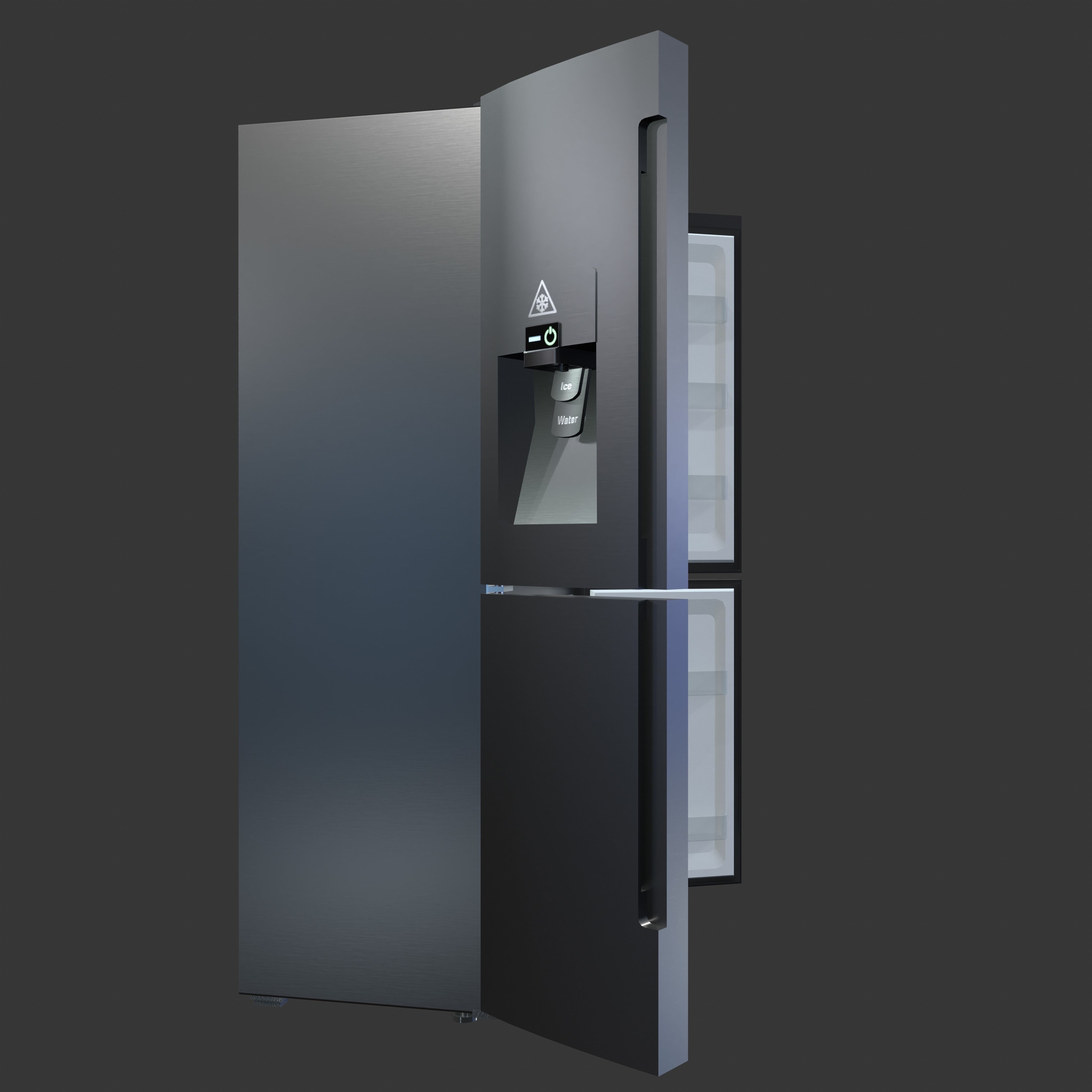 Modern Fridge - Refrigerator Low-poly 3D model_6