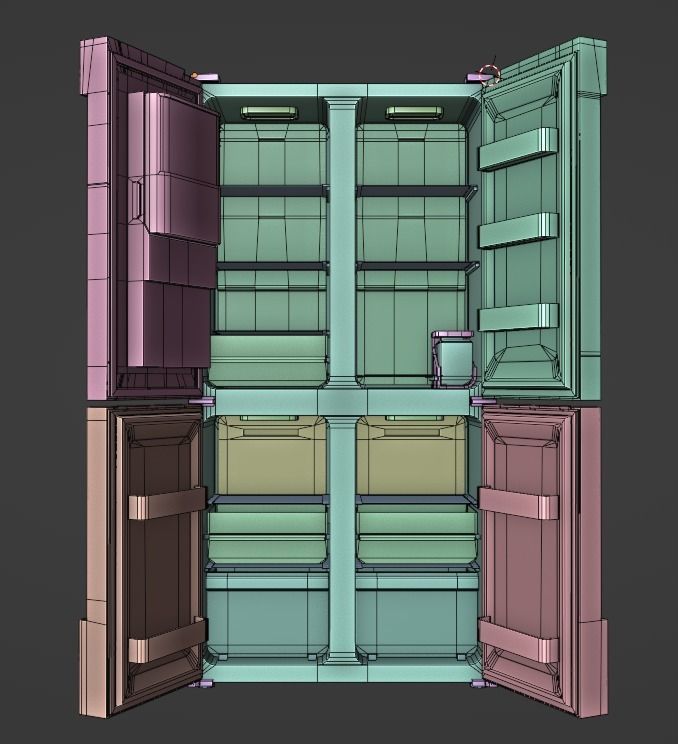 Modern Fridge - Refrigerator Low-poly 3D model_15