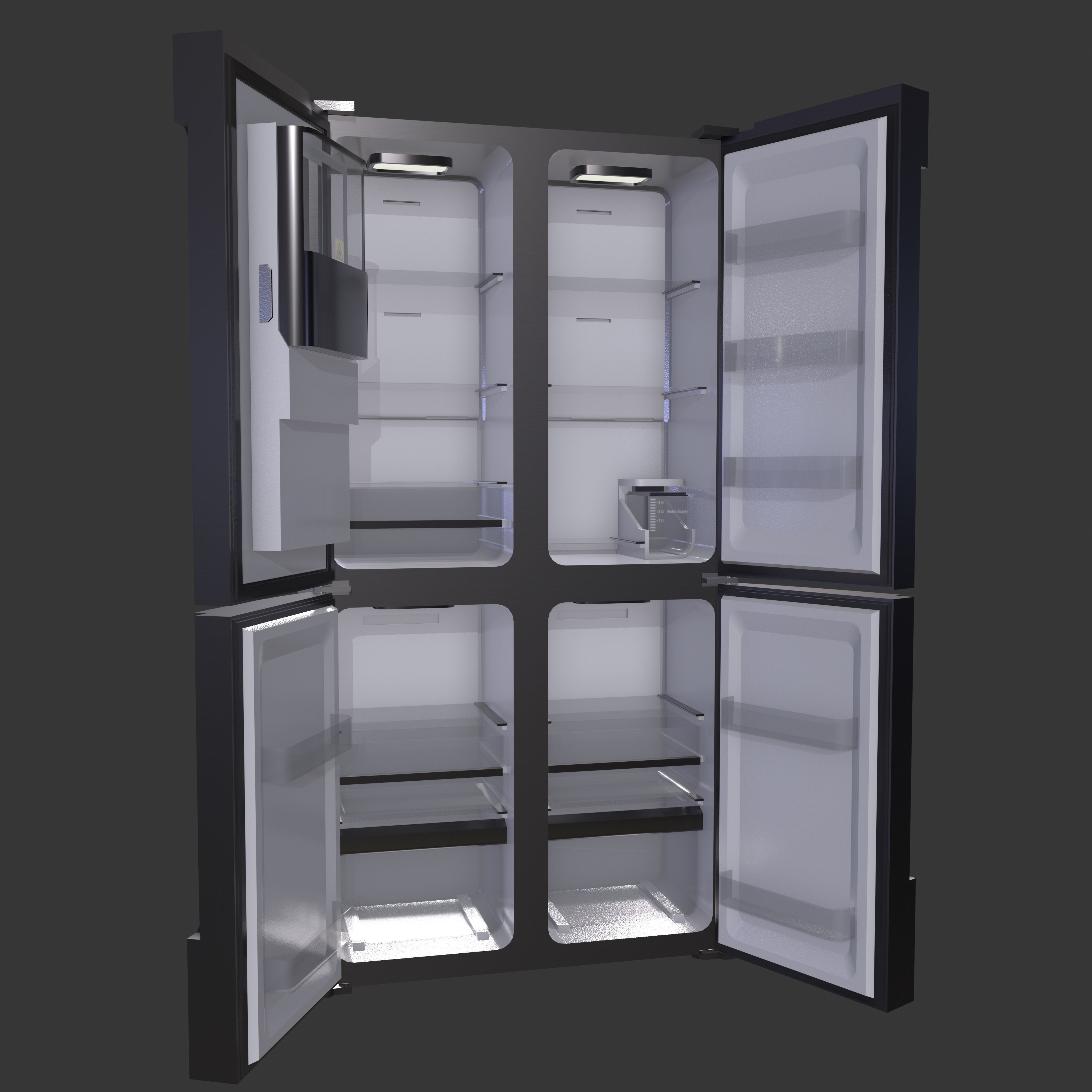 Modern Fridge - Refrigerator Low-poly 3D model_13