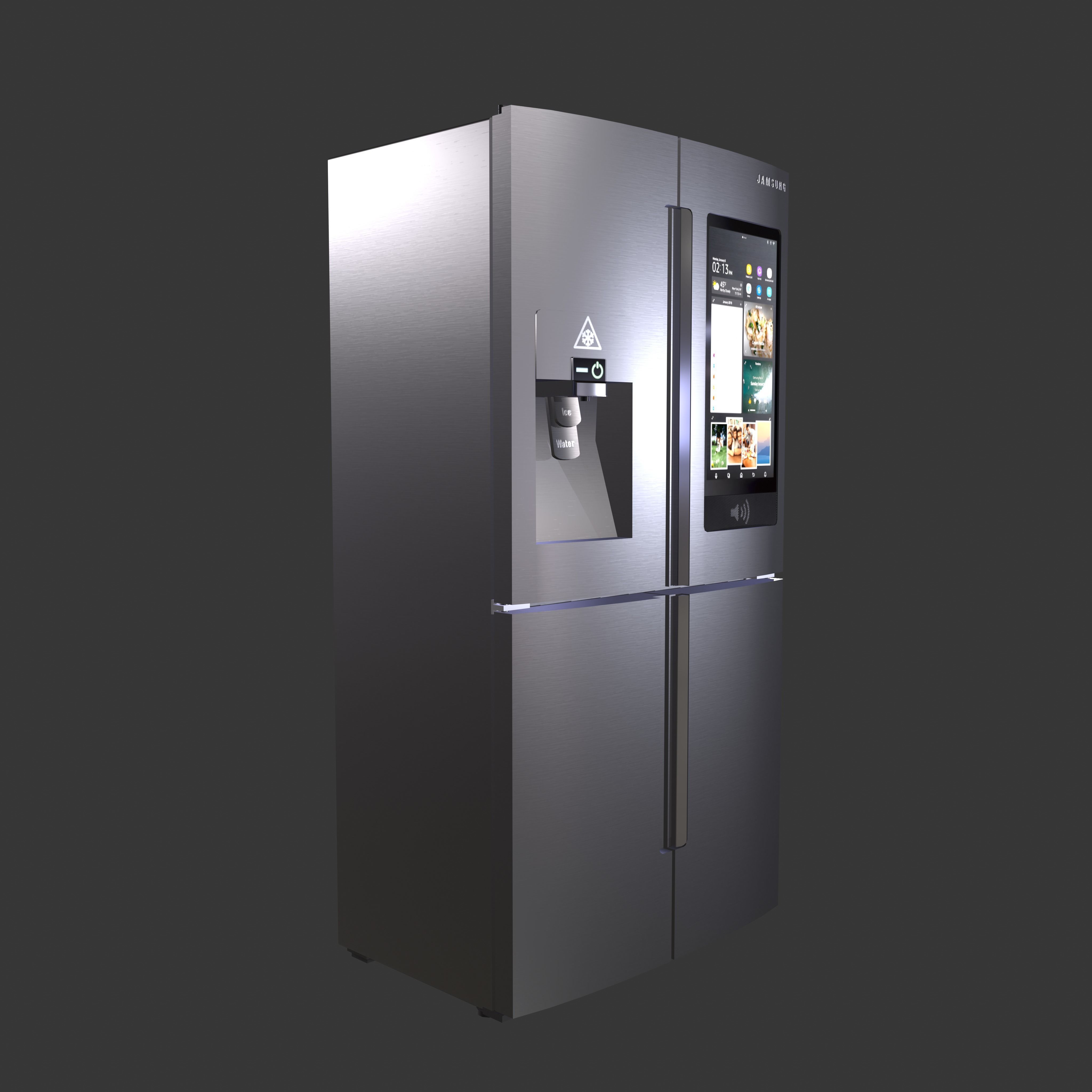 Modern Fridge - Refrigerator Low-poly 3D model_5