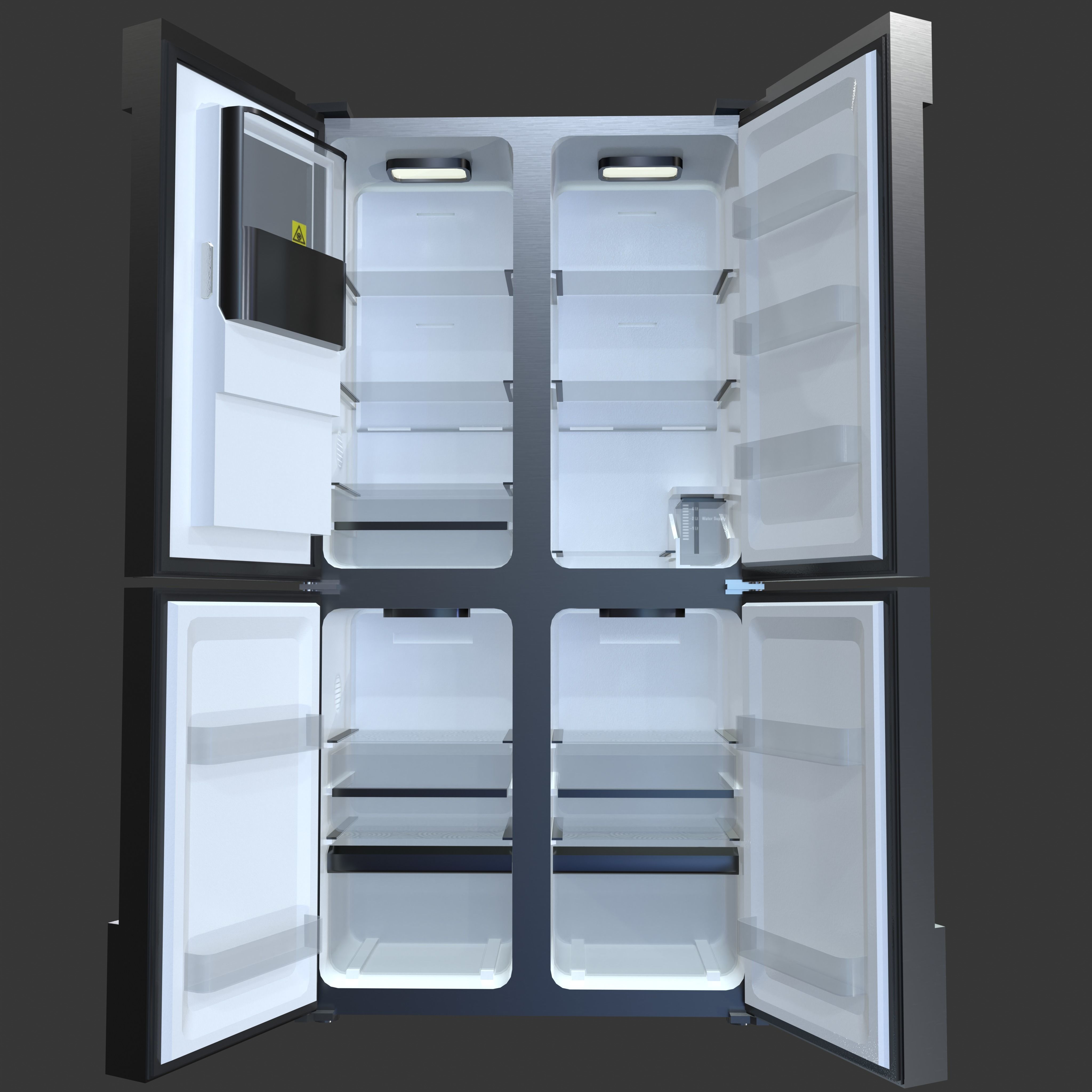Modern Fridge - Refrigerator Low-poly 3D model_12