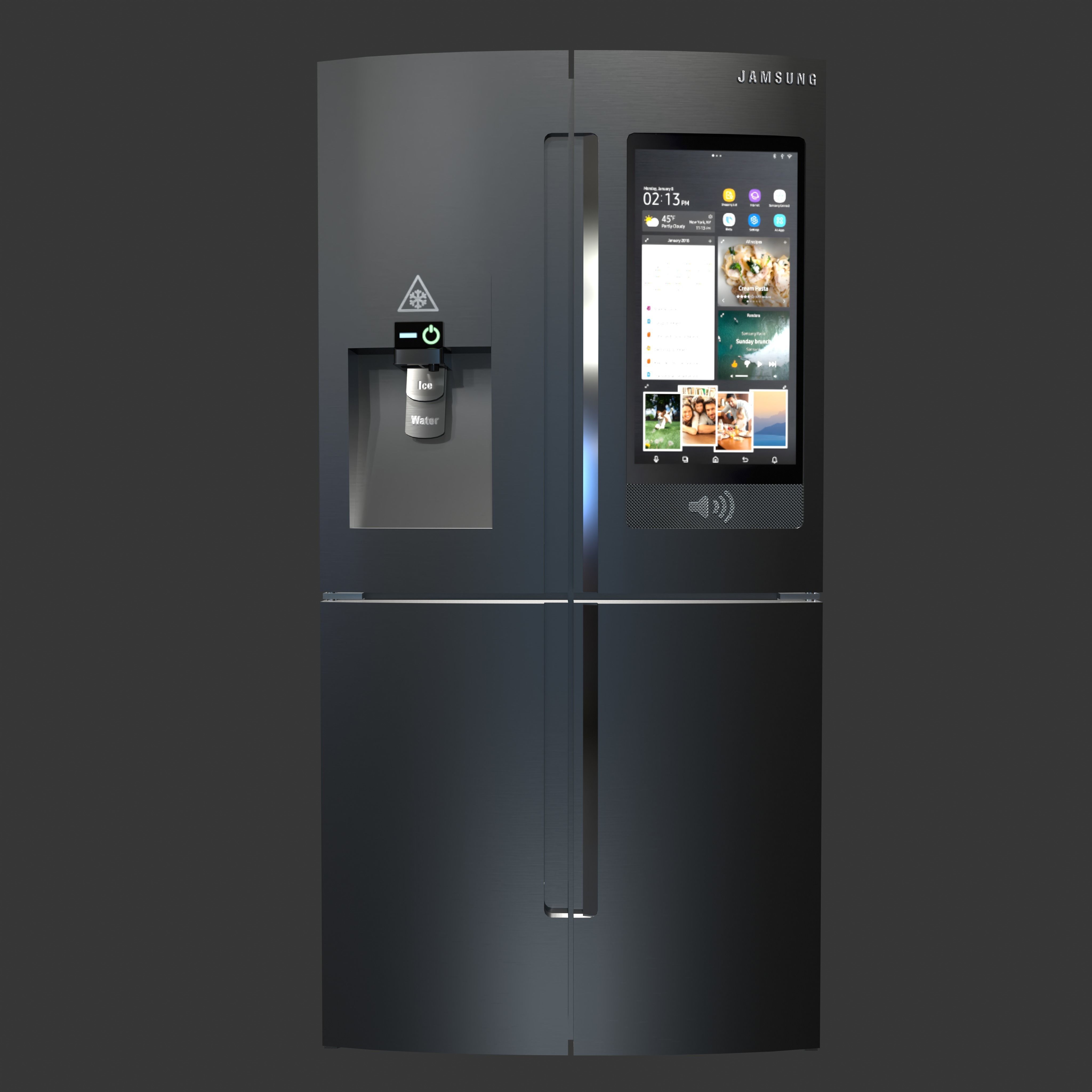 Modern Fridge - Refrigerator Low-poly 3D model_2