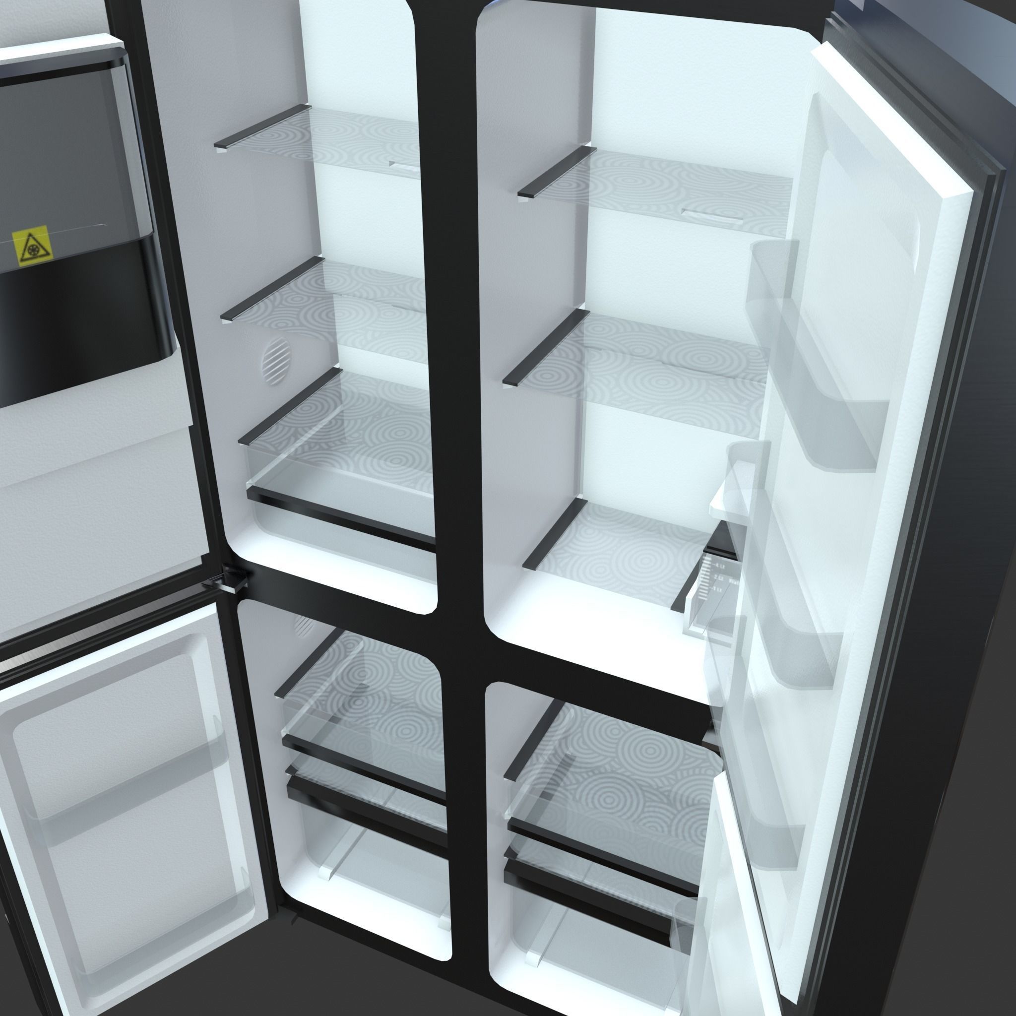 Modern Fridge - Refrigerator Low-poly 3D model_8