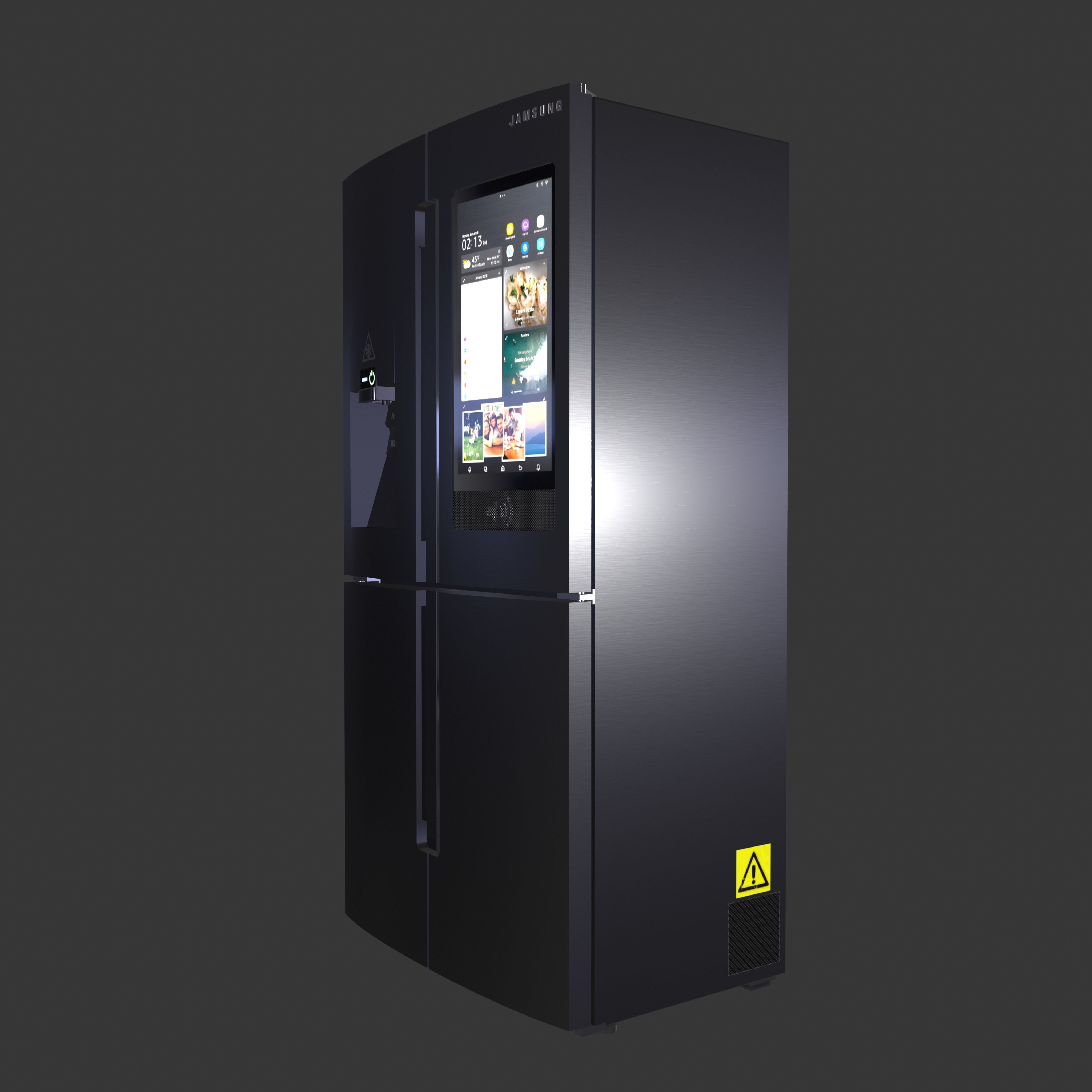 Modern Fridge - Refrigerator Low-poly 3D model_4