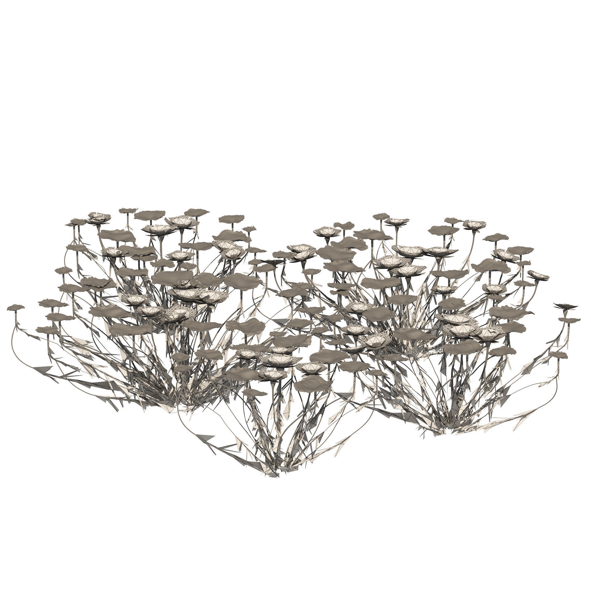 Water lily flower Low-poly 3D model_4