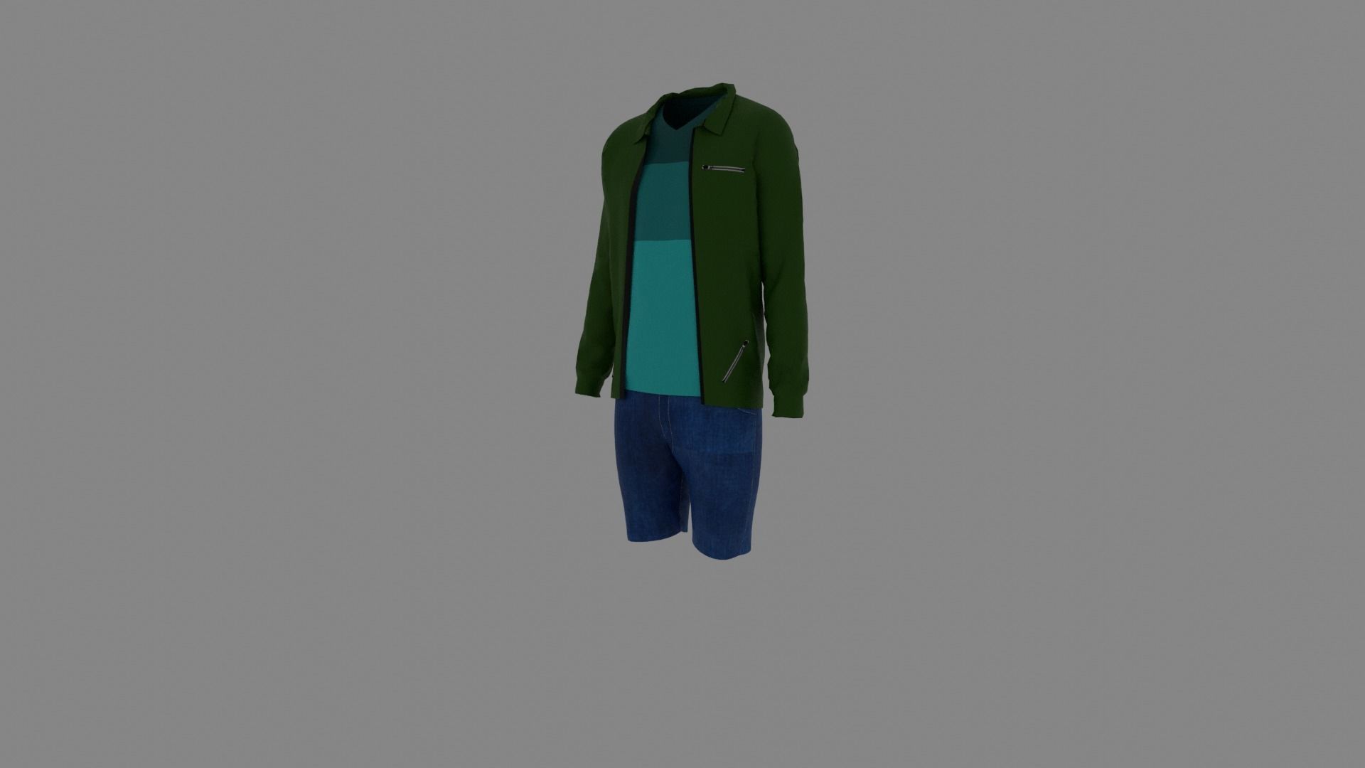 Man Clothes Low-poly 3D model_1