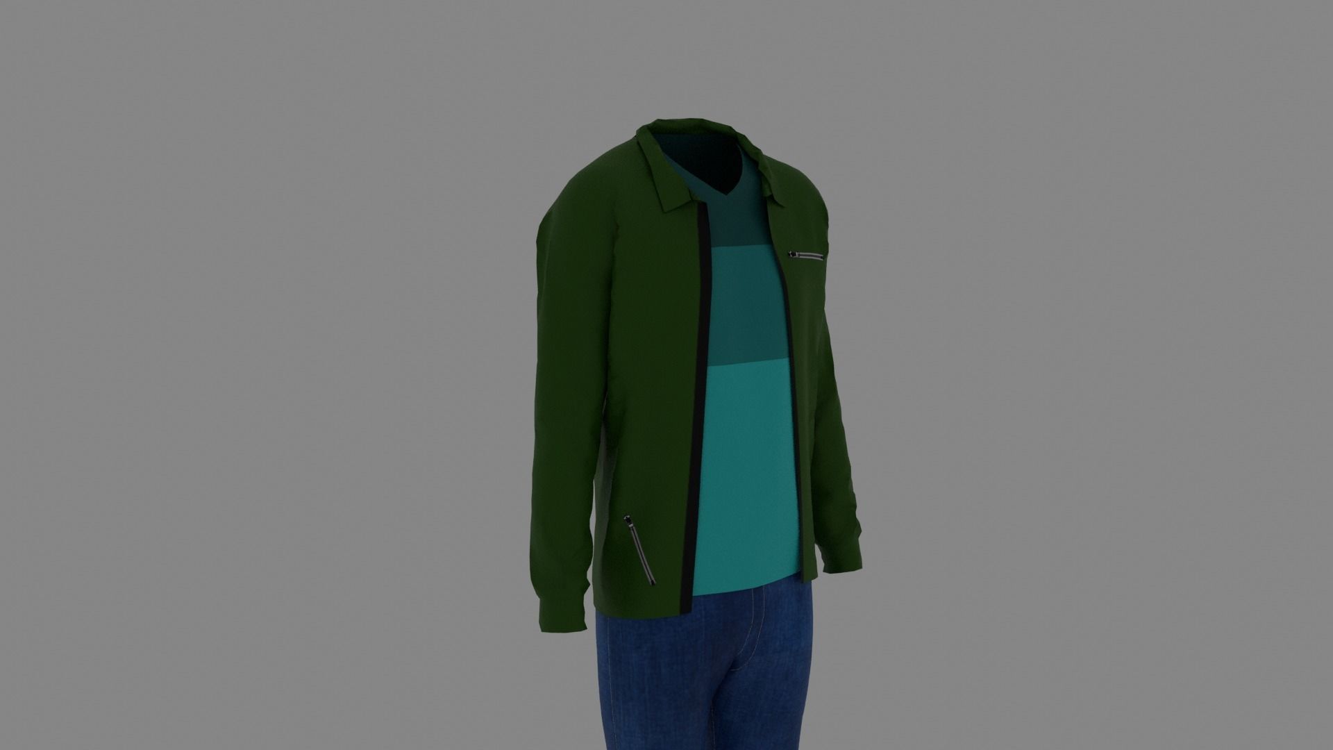 Man Clothes Low-poly 3D model_2