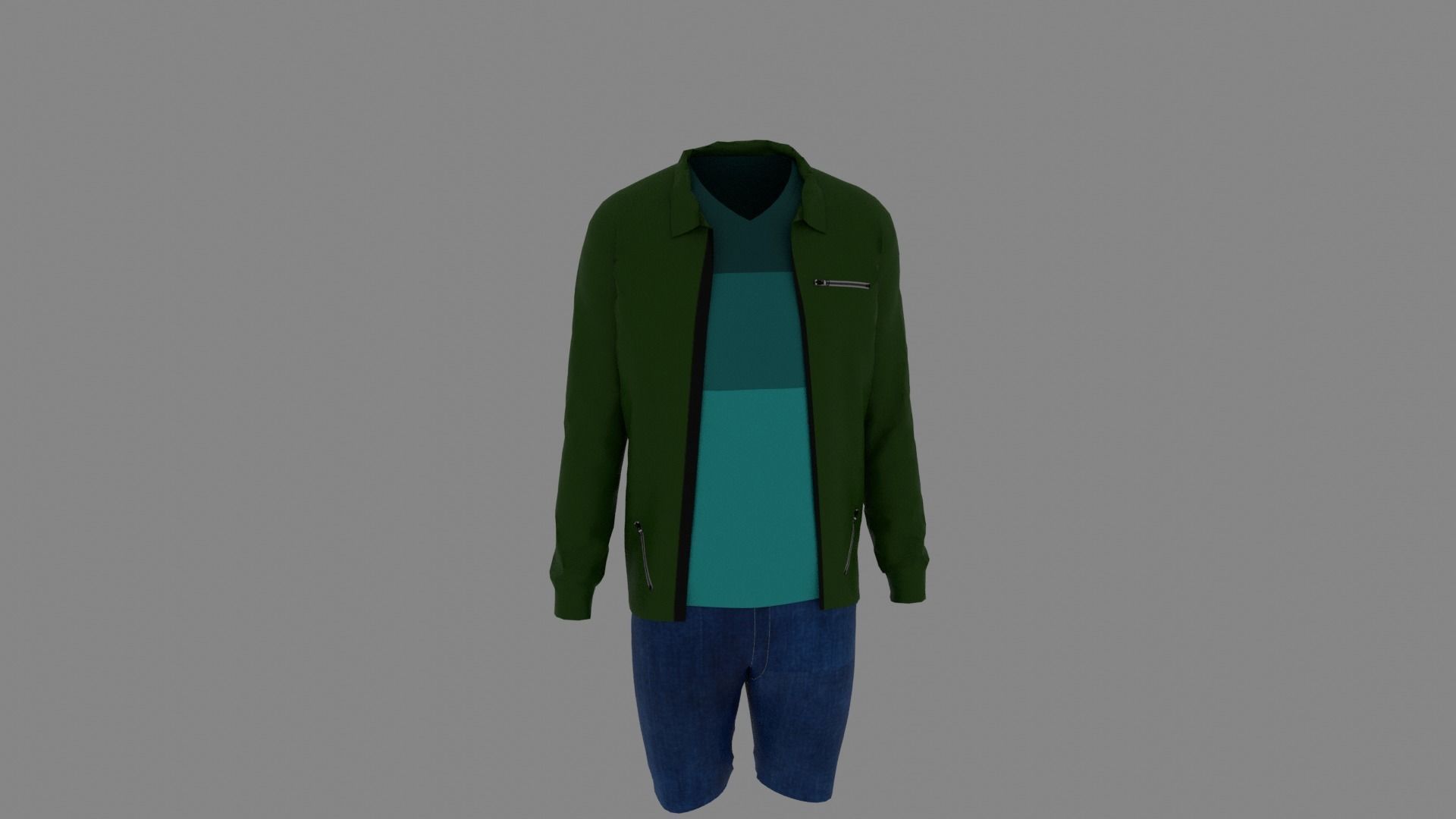 Man Clothes Low-poly 3D model_6