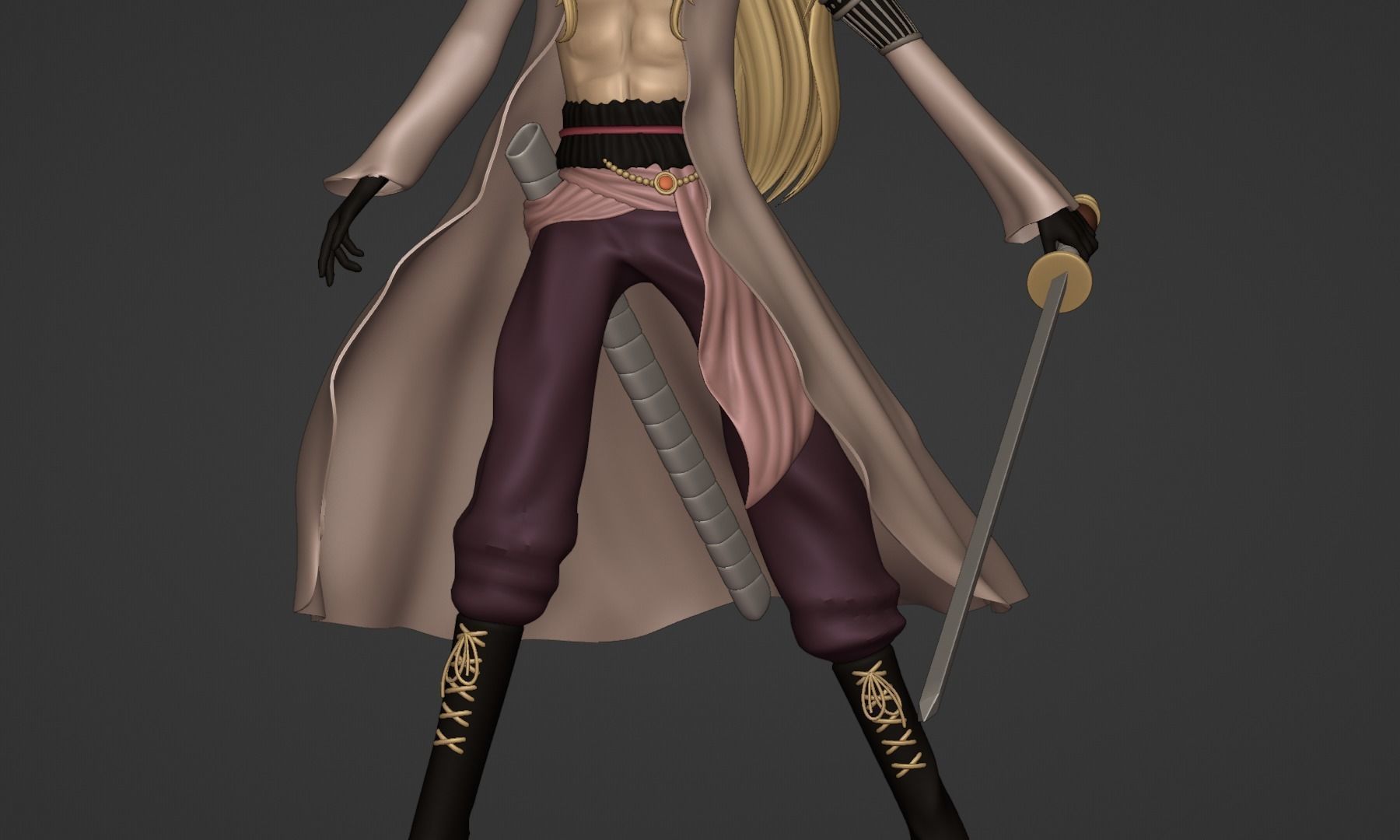 BASIL HAWKINS ONE PIECE FIGURE Low-poly 3D model_19