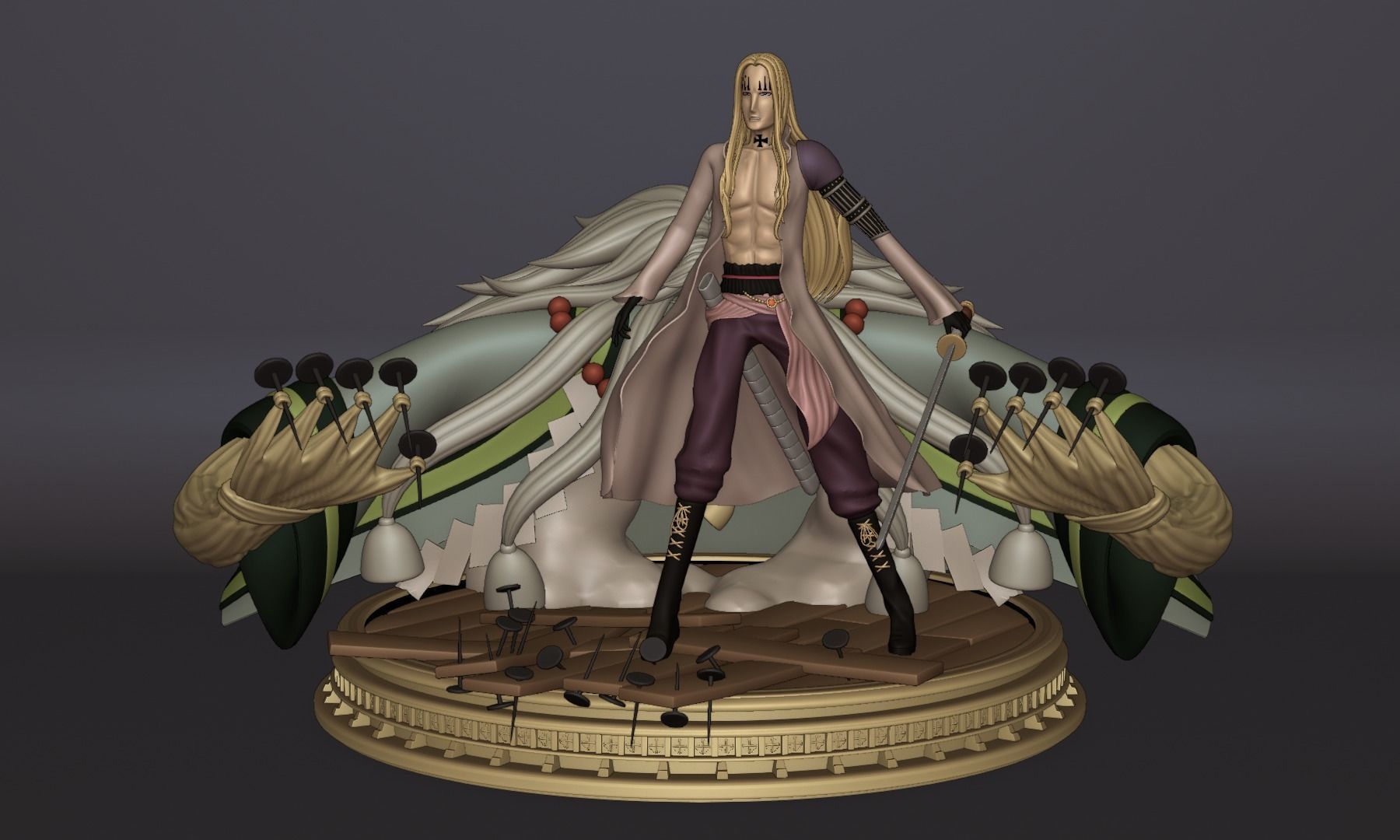 BASIL HAWKINS ONE PIECE FIGURE Low-poly 3D model_2