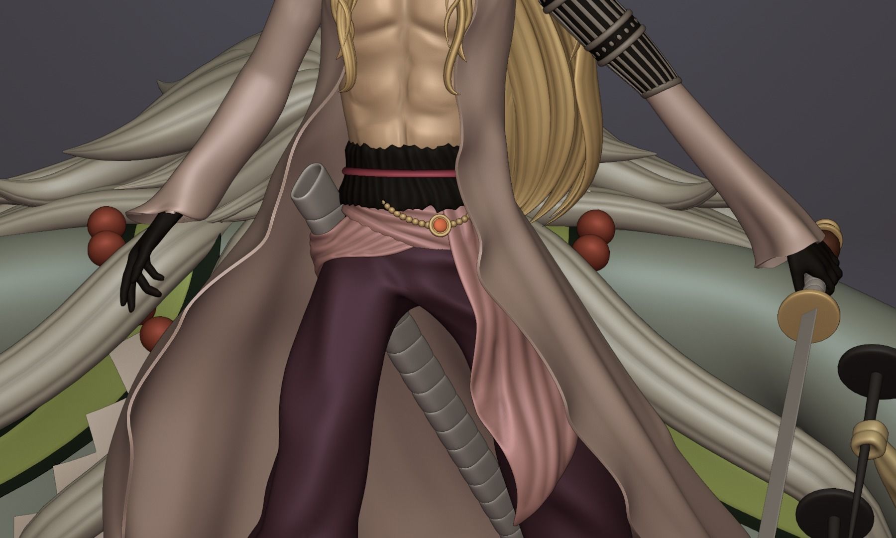 BASIL HAWKINS ONE PIECE FIGURE Low-poly 3D model_11