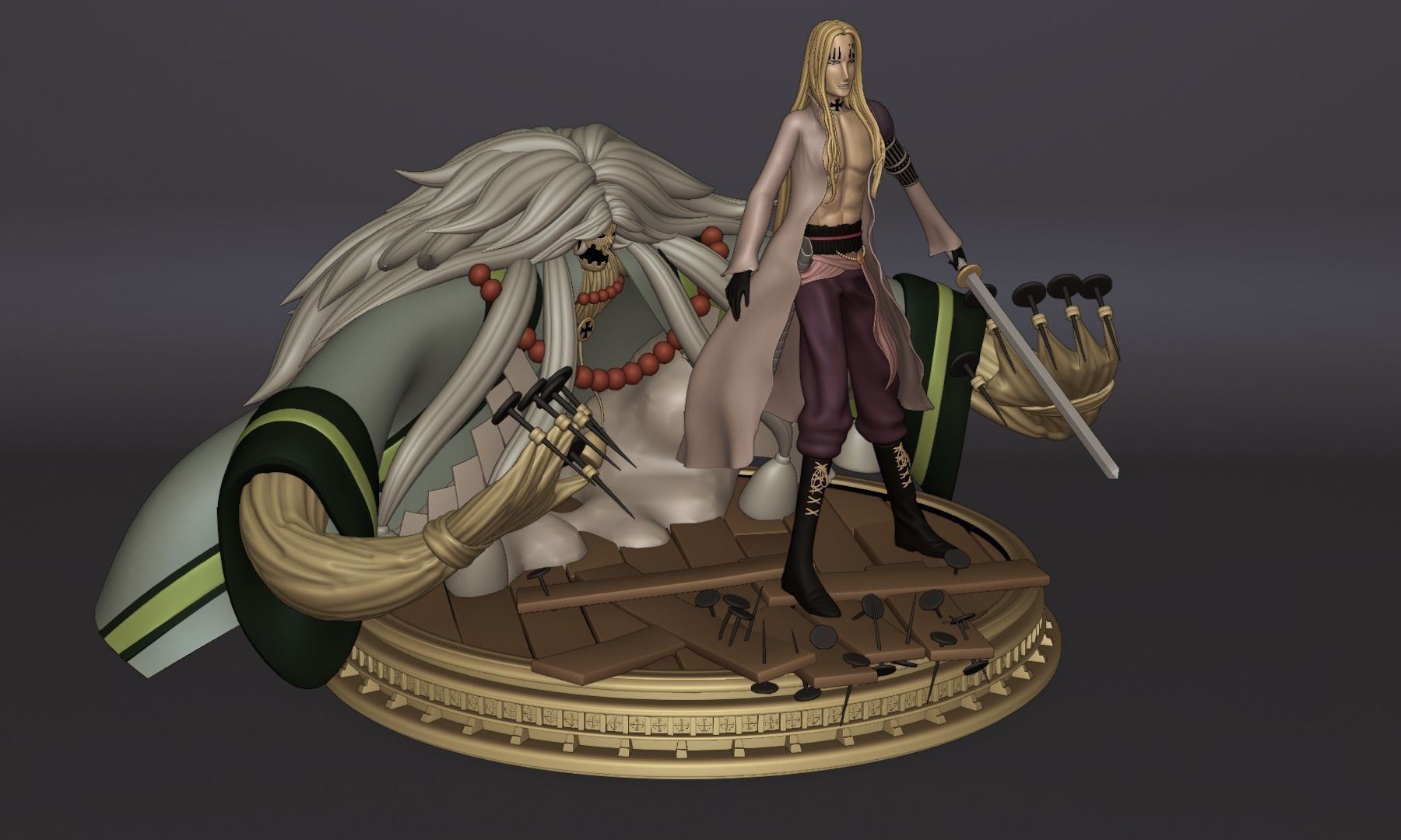 BASIL HAWKINS ONE PIECE FIGURE Low-poly 3D model_16