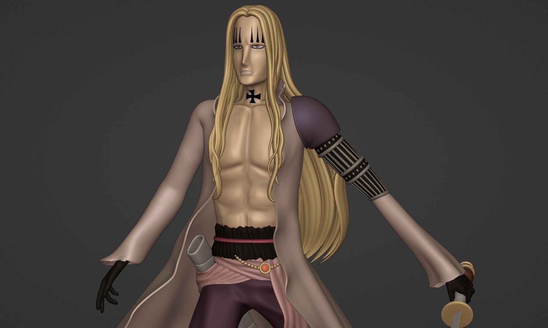 BASIL HAWKINS ONE PIECE FIGURE Low-poly 3D model_18