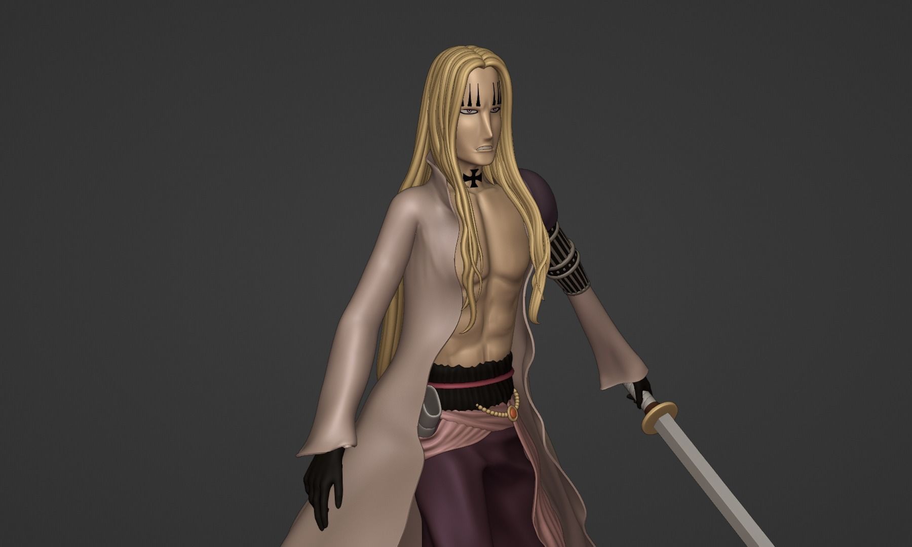 BASIL HAWKINS ONE PIECE FIGURE Low-poly 3D model_24