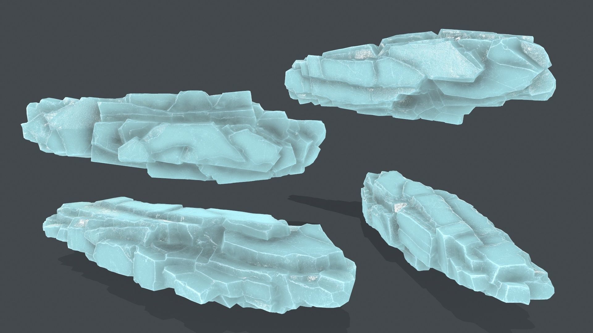 ice rocks Low-poly 3D model_11
