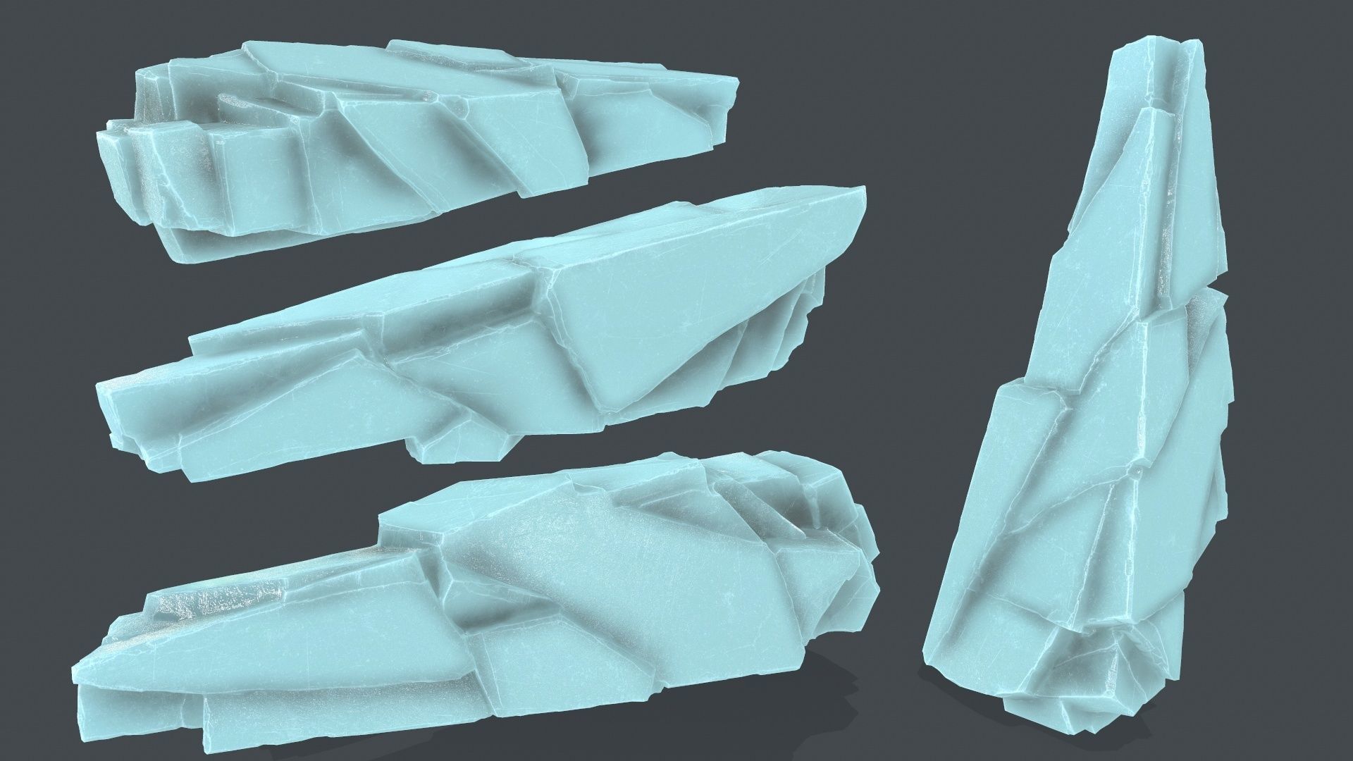 ice rocks Low-poly 3D model_14