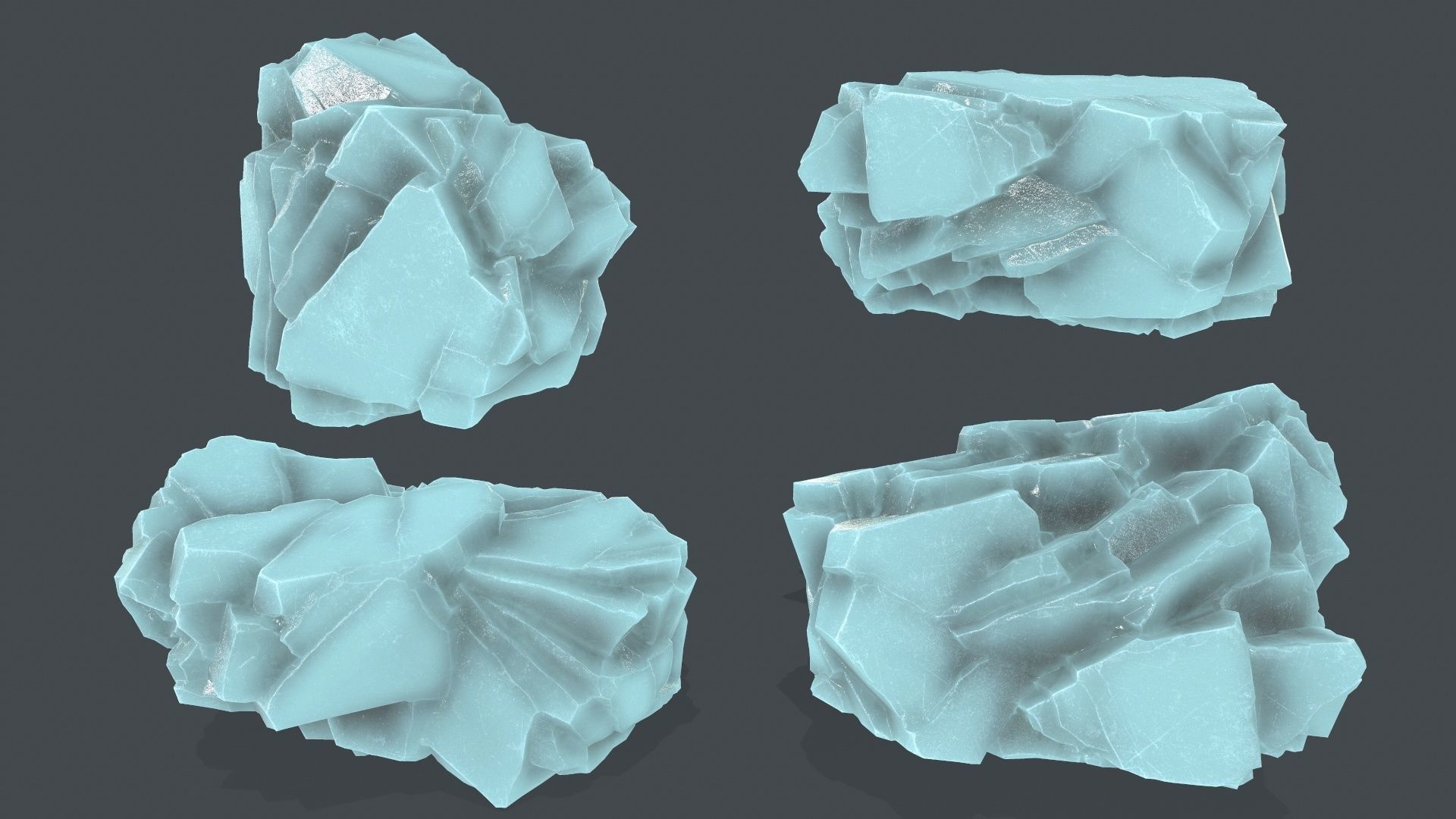 ice rocks Low-poly 3D model_12