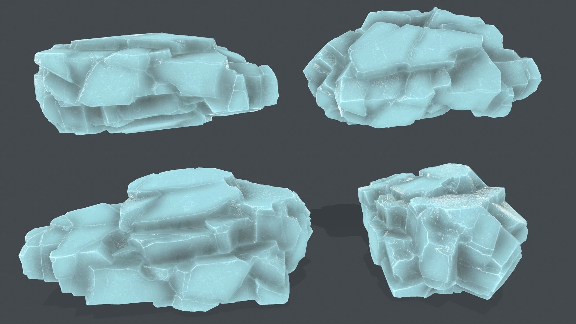 ice rocks Low-poly 3D model_13