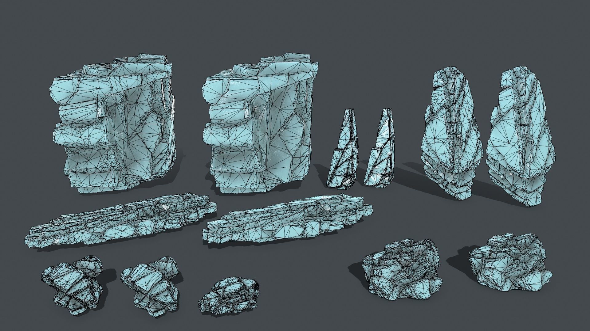 ice rocks Low-poly 3D model_19