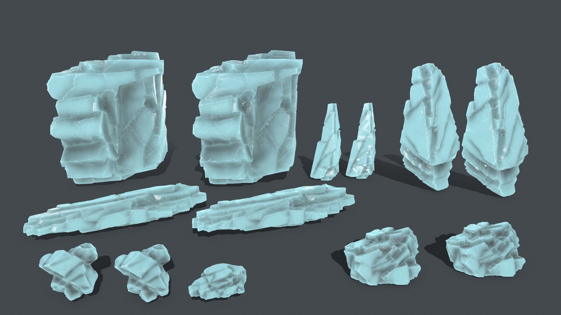 ice rocks Low-poly 3D model_18