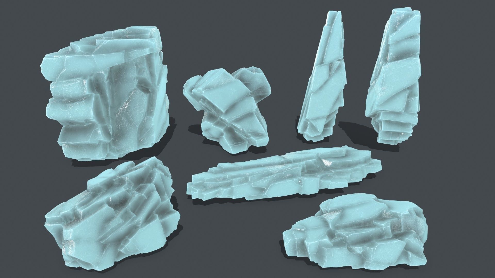 ice rocks Low-poly 3D model_3