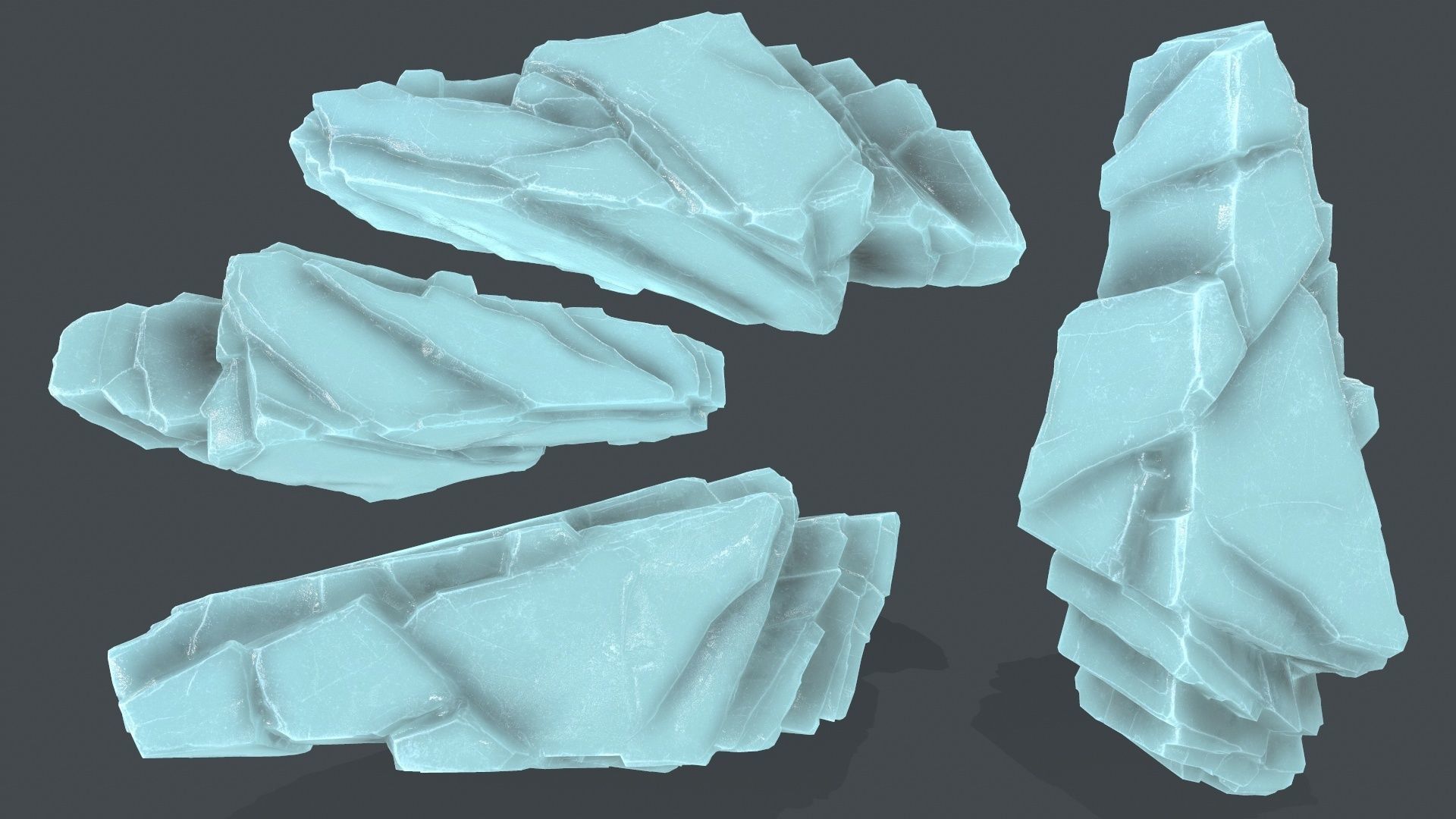 ice rocks Low-poly 3D model_16