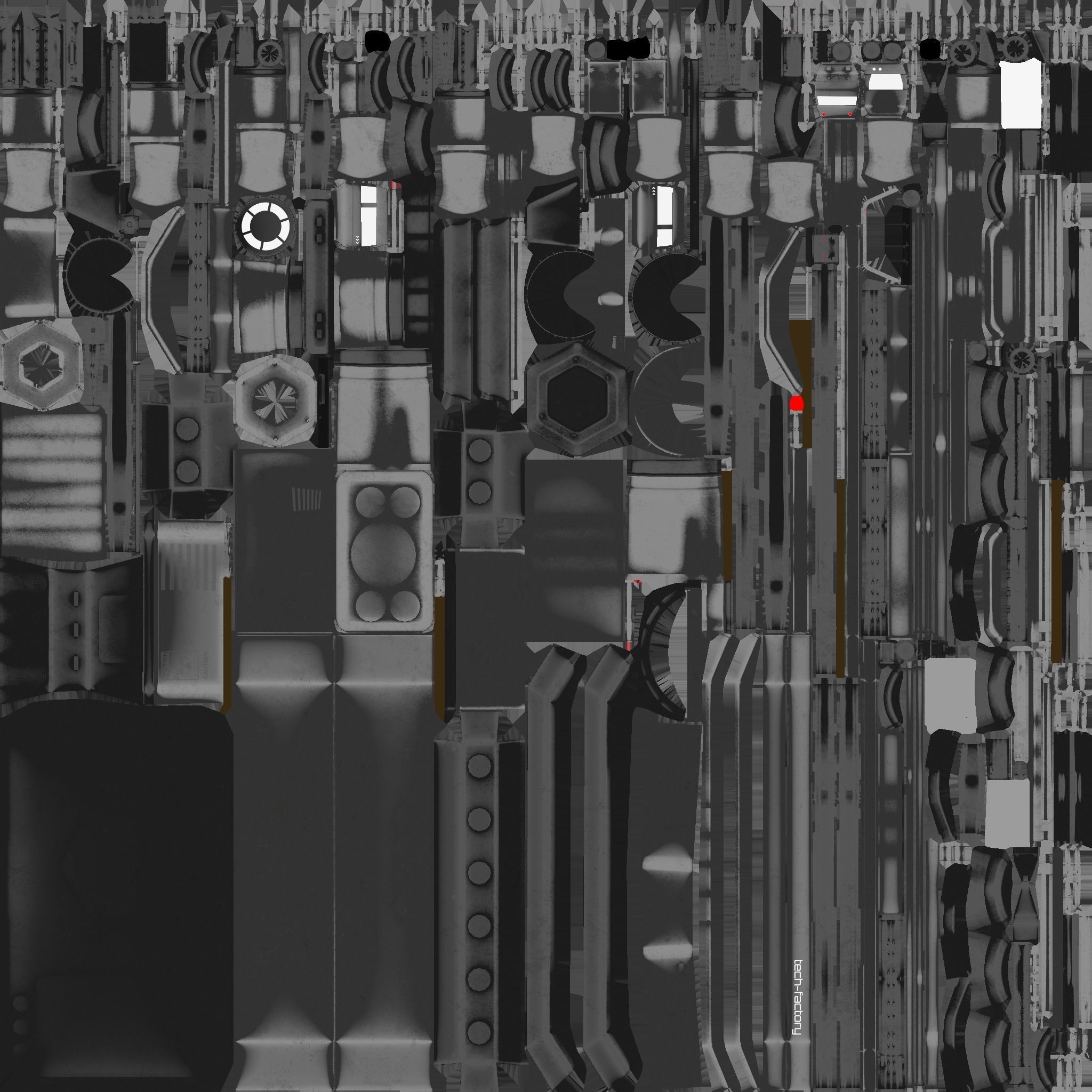 SciFi Factory A09 Dark Metal - Sci Fi Exterior Design Low-poly 3D model_23