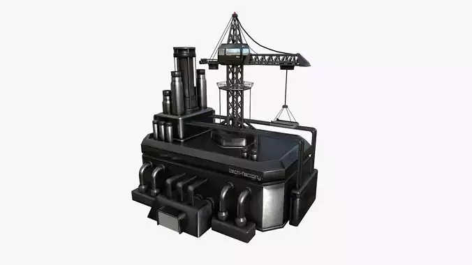 SciFi Factory A09 Dark Metal - Sci Fi Exterior Design Low-poly 3D model