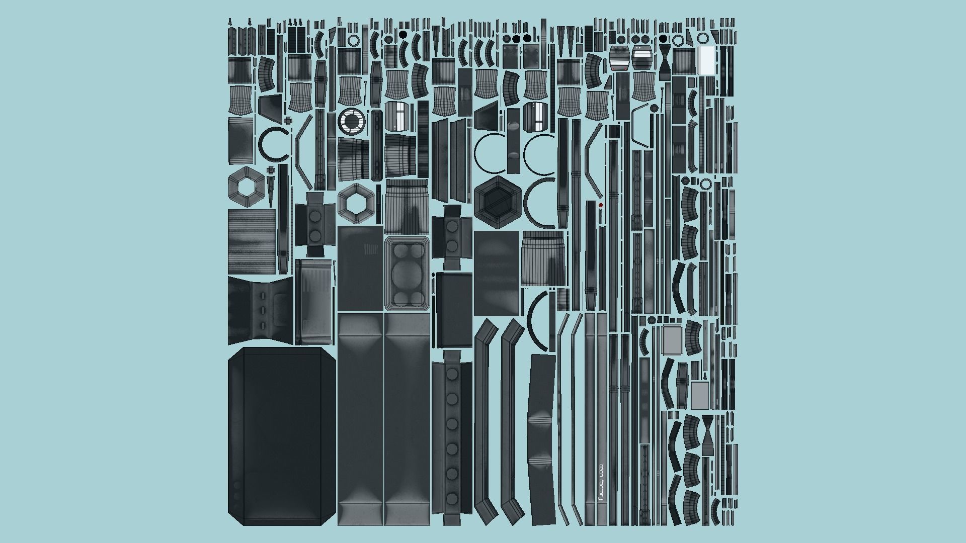 SciFi Factory A09 Dark Metal - Sci Fi Exterior Design Low-poly 3D model_5