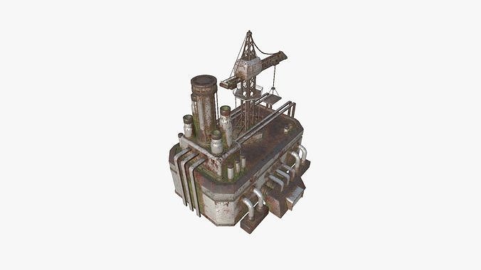 SciFi Factory A10 Abandoned - Sci Fi Exterior Design Low-poly 3D model 3