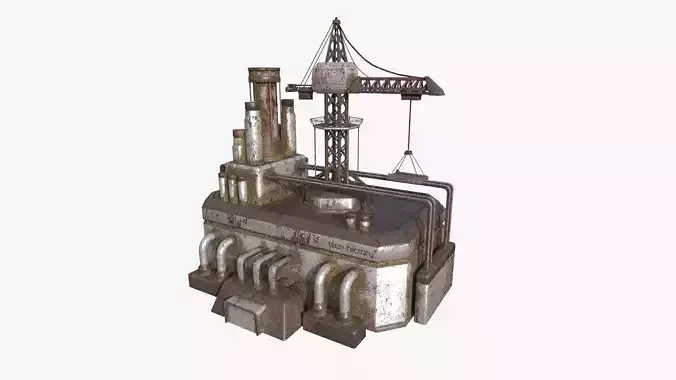 SciFi Factory A10 Abandoned - Sci Fi Exterior Design Low-poly 3D model