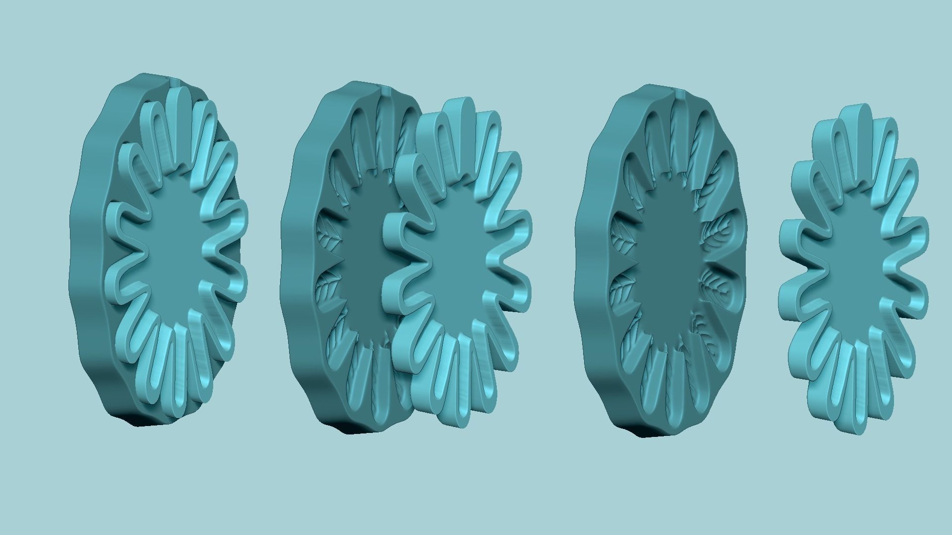 Stretched Sunflower - Molding Arrangement Foundry Craft 3D print model_7