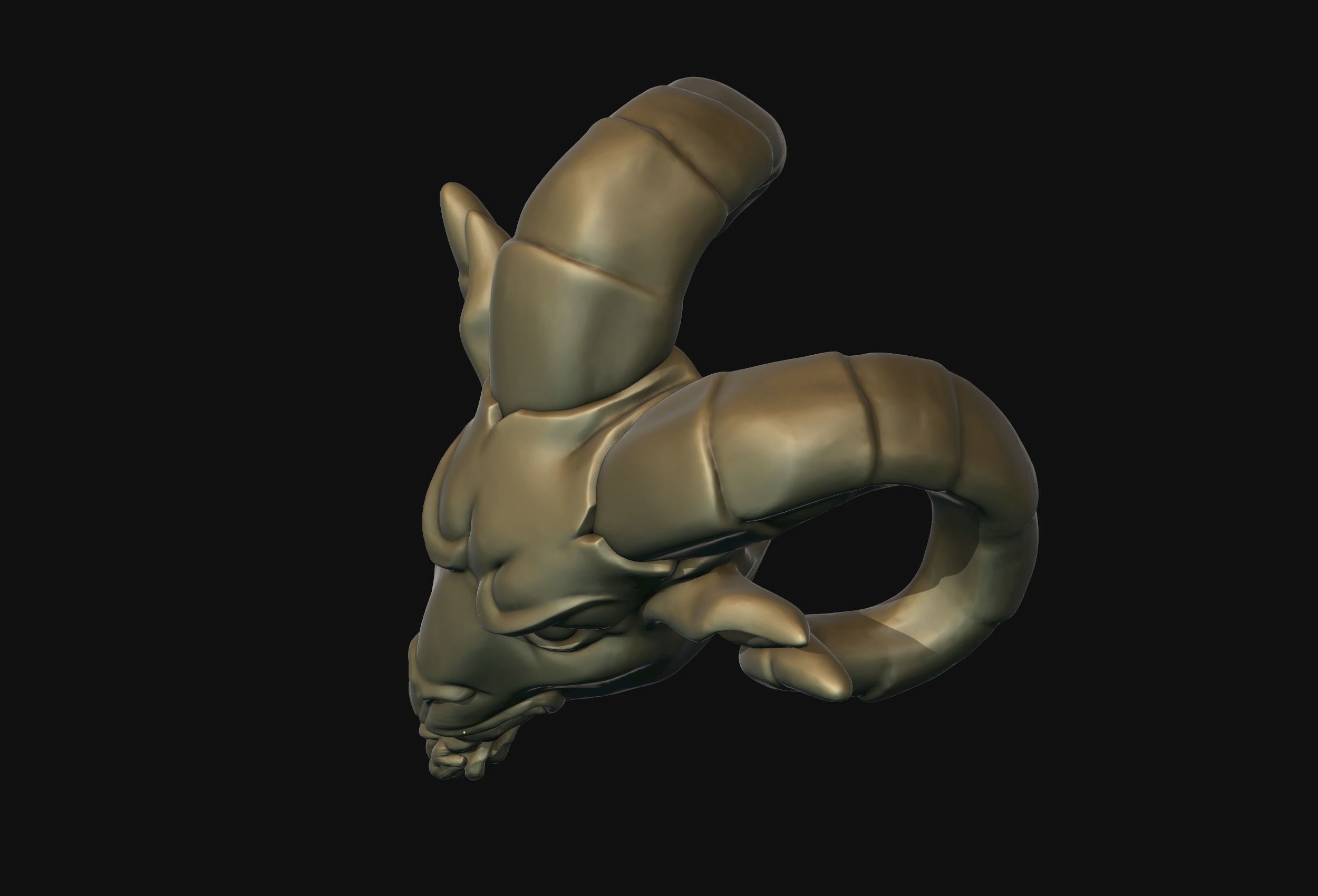 Ram Head Bead 3D print model_11