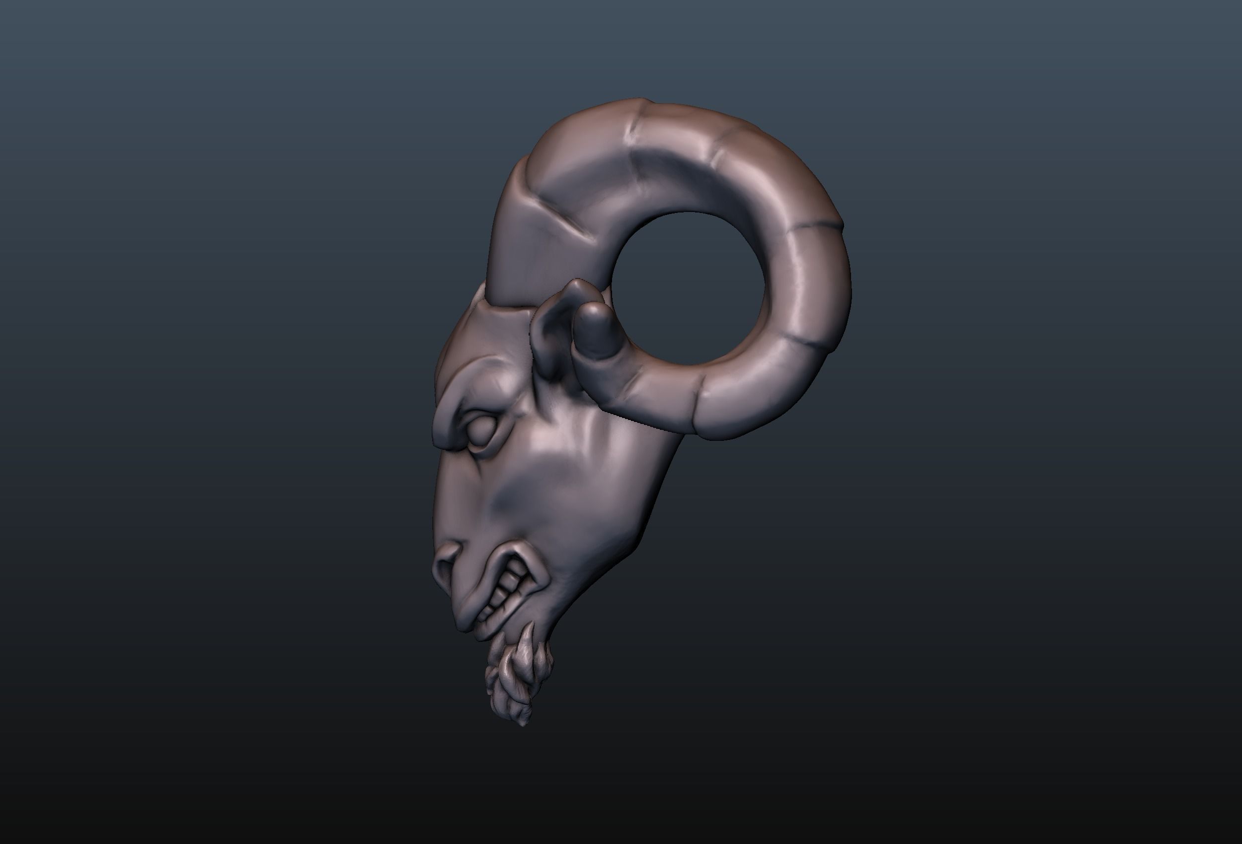 Ram Head Bead 3D print model_13