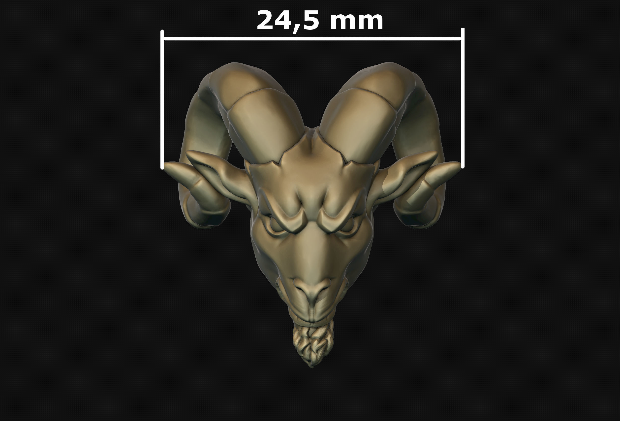 Ram Head Bead 3D print model_19
