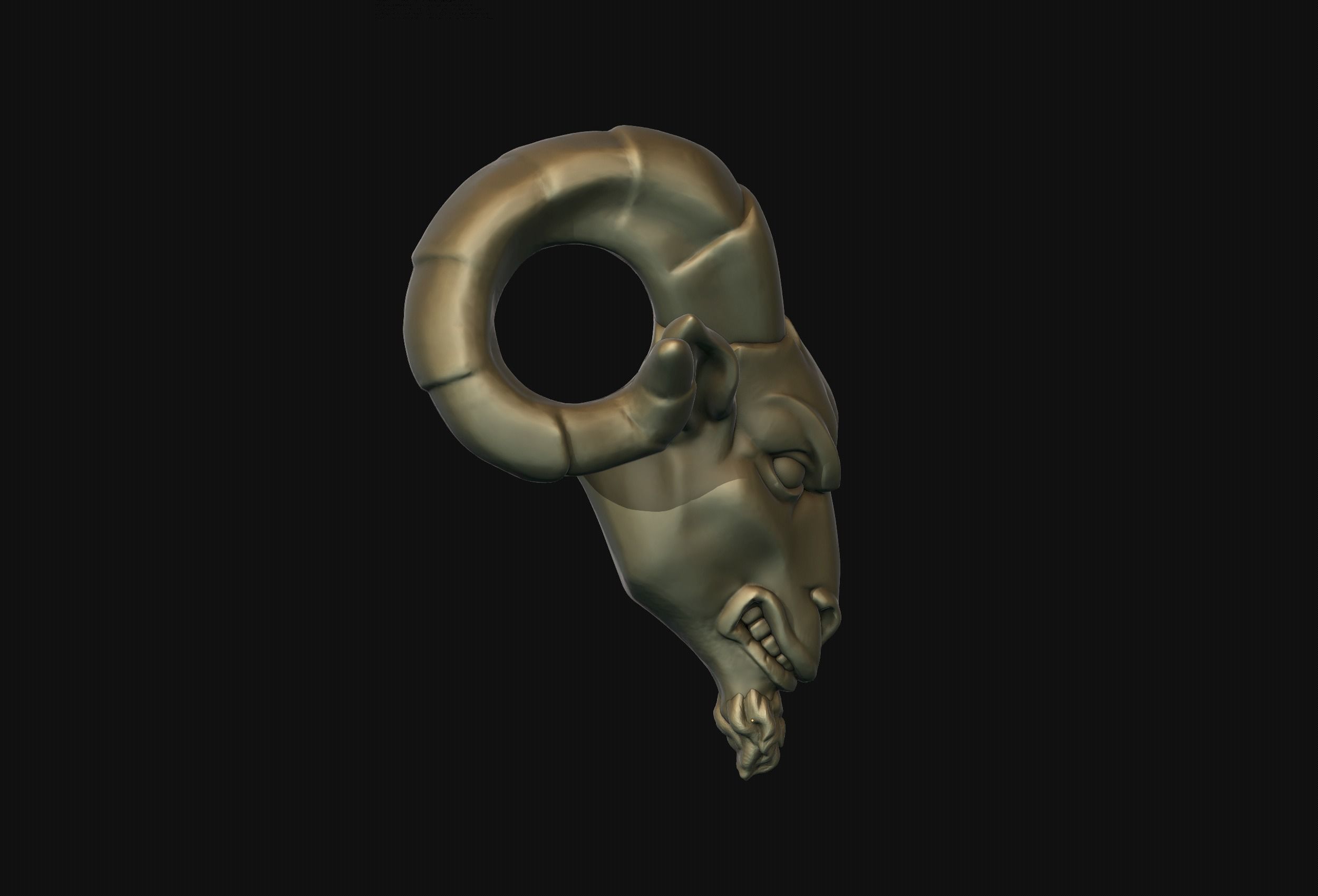 Ram Head Bead 3D print model_8