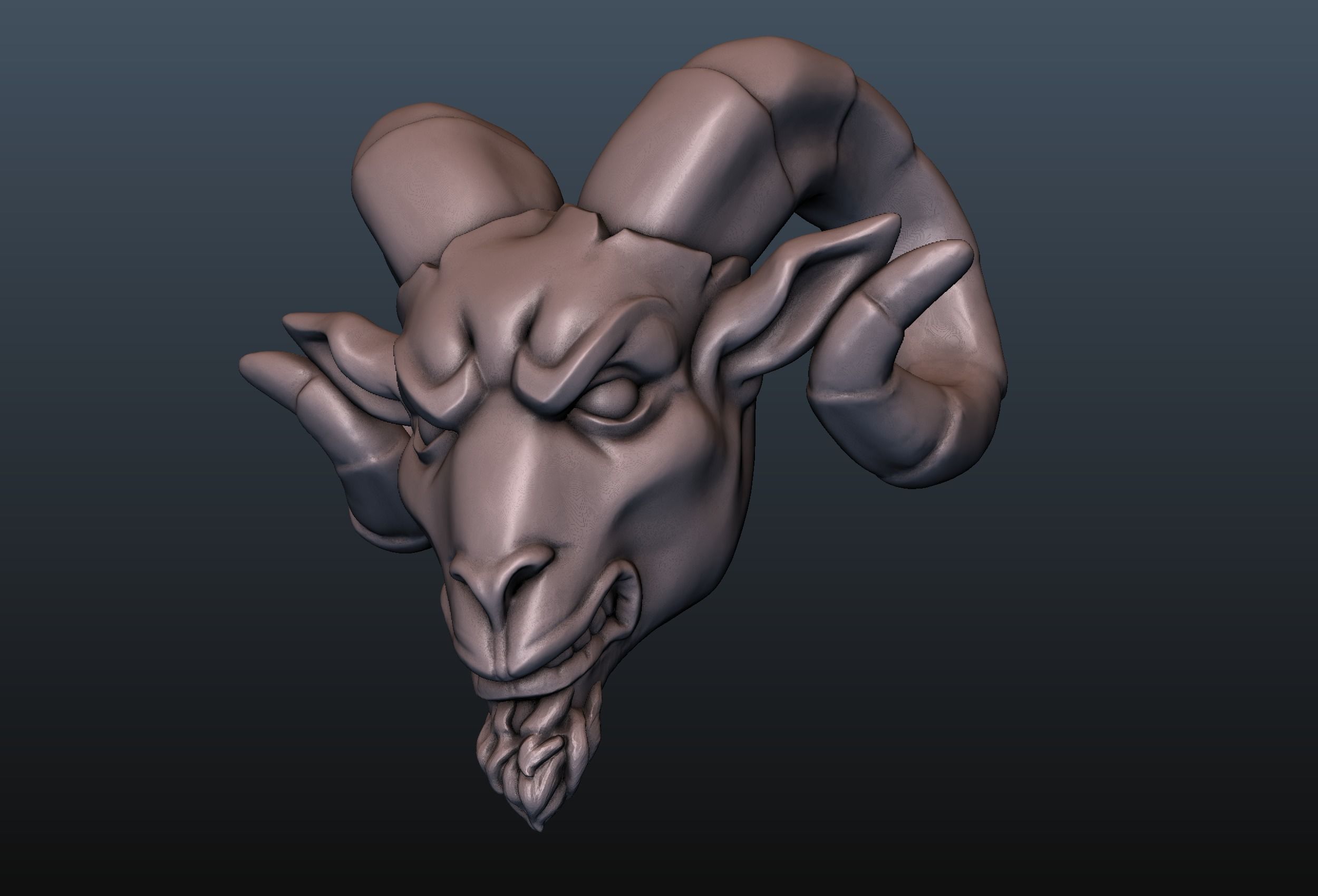 Ram Head Bead 3D print model_16