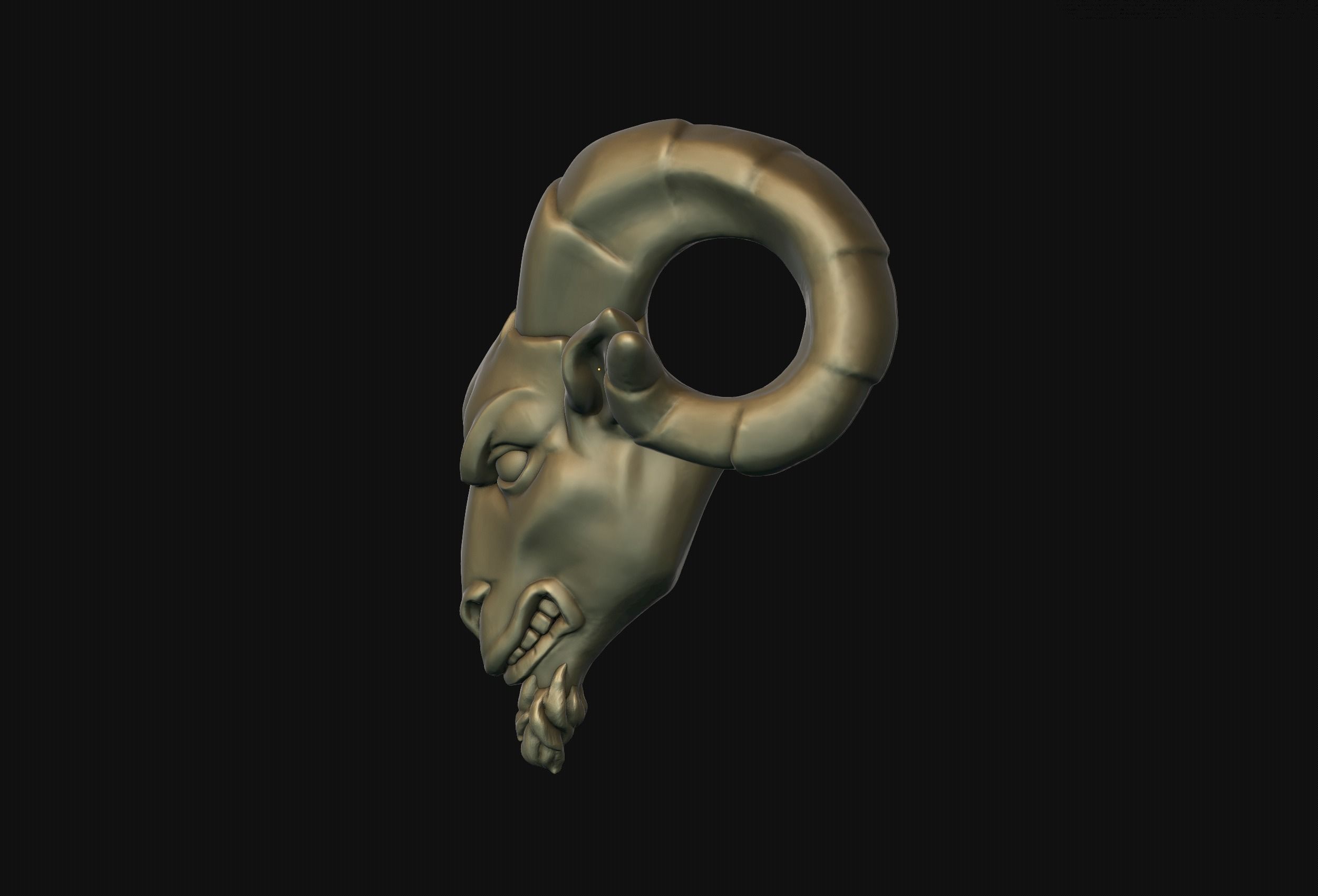 Ram Head Bead 3D print model_4