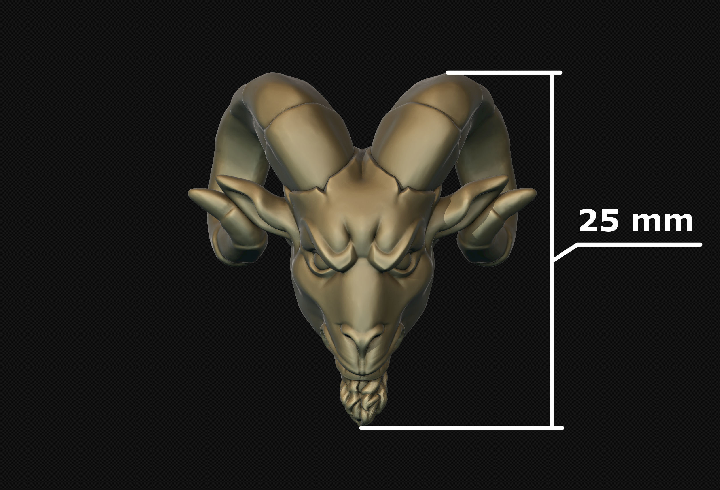 Ram Head Bead 3D print model_18