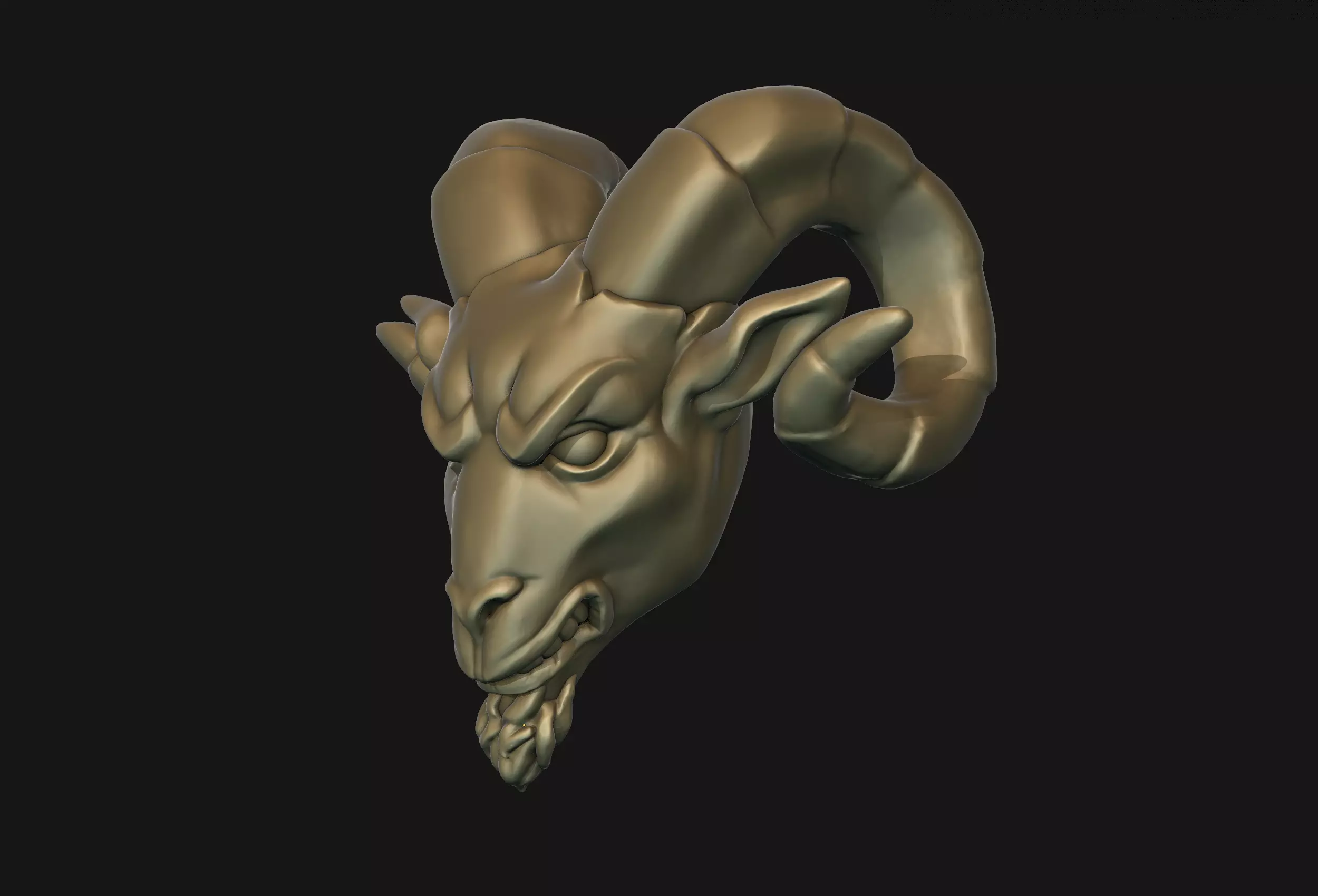 Ram Head Bead 3D print model_0