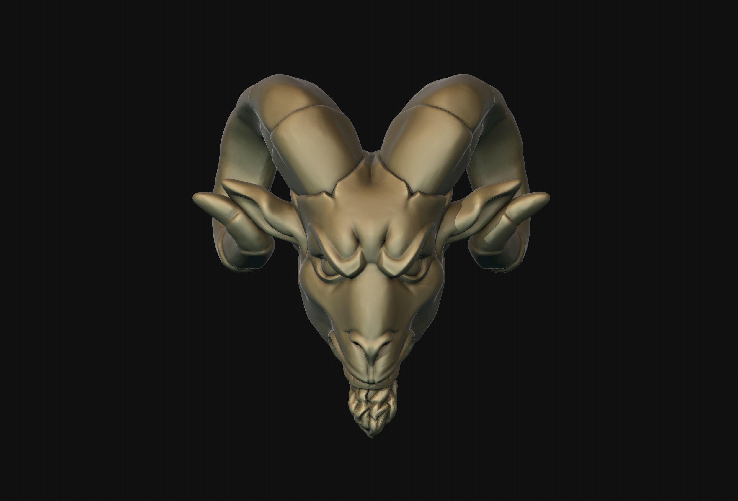 Ram Head Bead 3D print model_1
