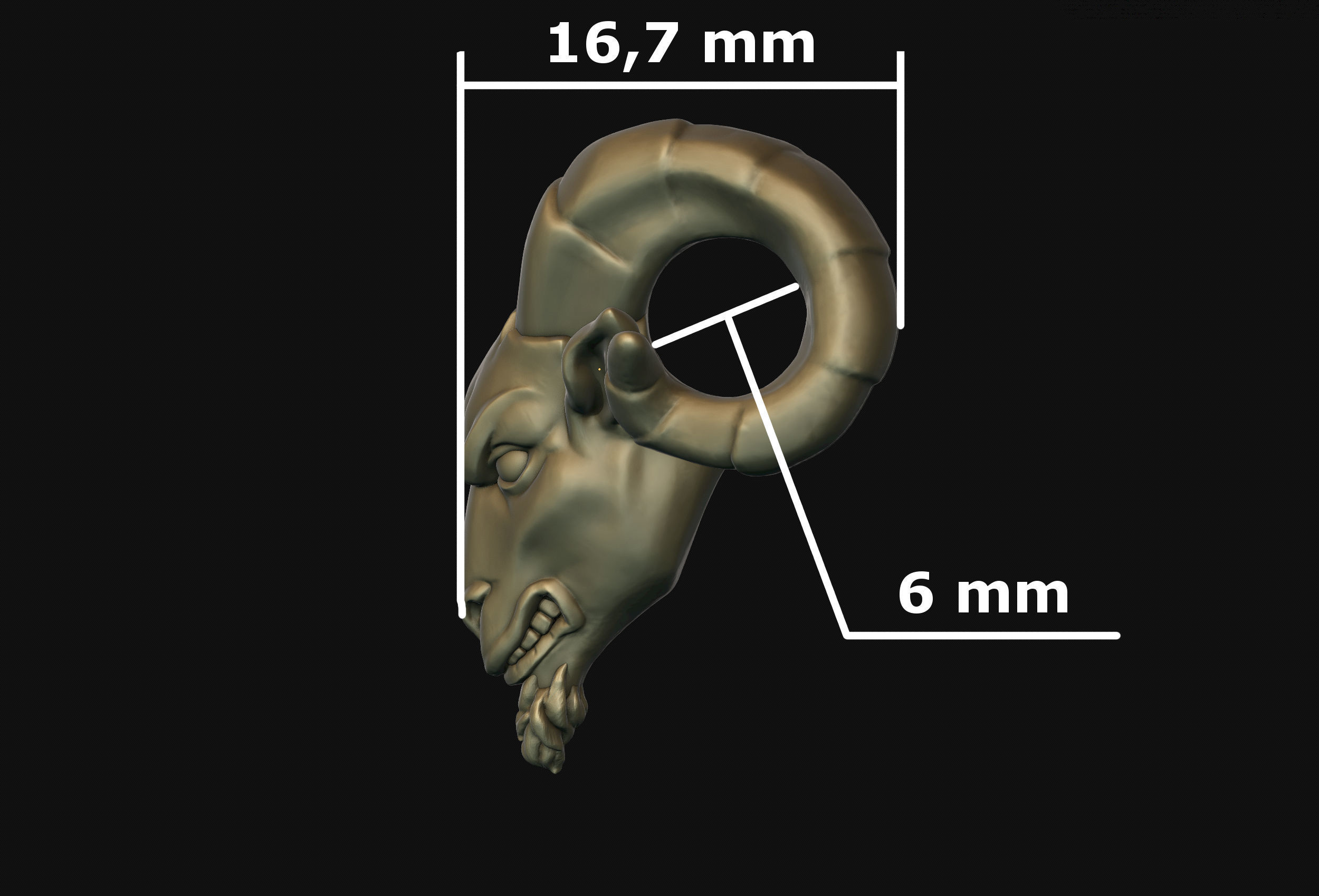 Ram Head Bead 3D print model_20